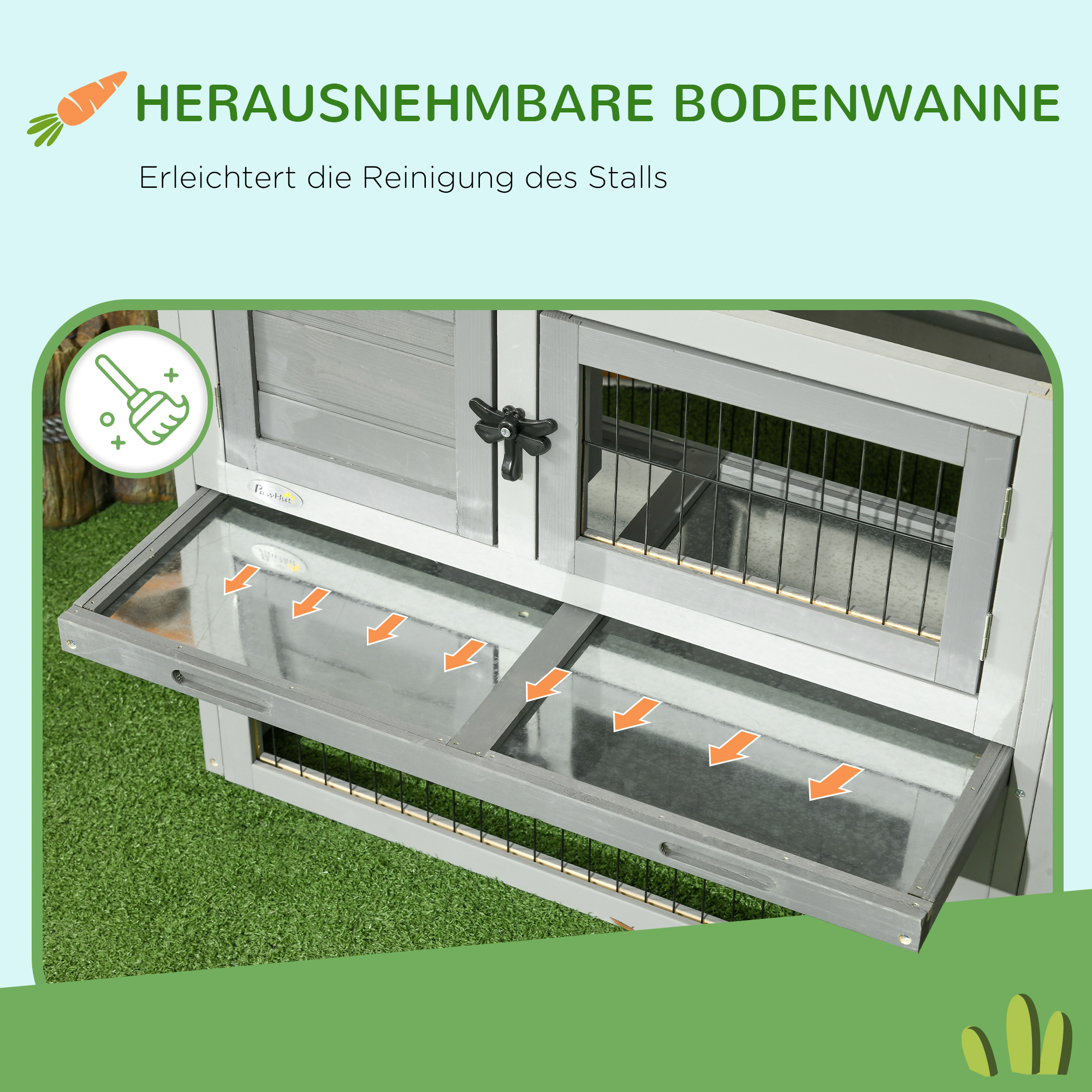 Kleintierstall kleintierkäfig mit Freigehege Meerschweinchenstall Freilaufgehege Grau