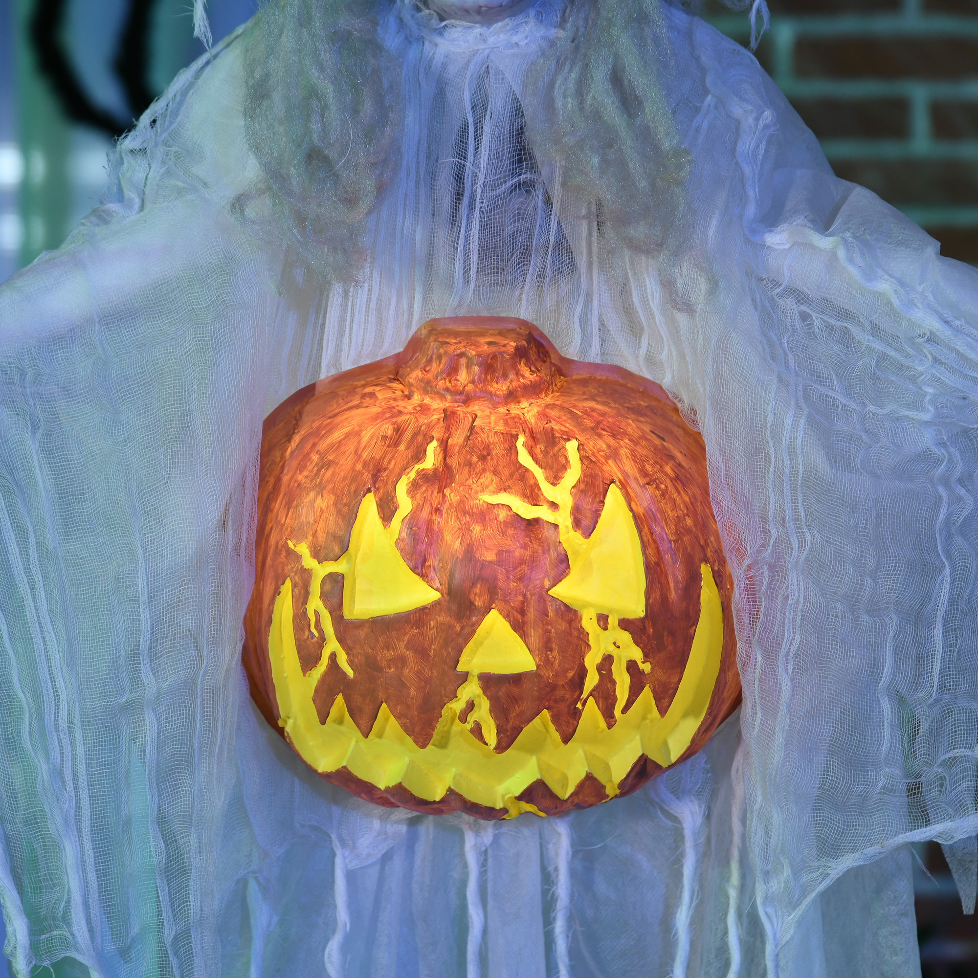 Halloween-Geist, Halloween-Dekoration, Soundfunktion, mit Bewegungssensor und LED-Lichtern, 60 cm x 18 cm x 183 cm