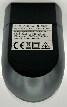 Aufputz Bewegungsmelder "CBM-Slim" 180°, LED geeignet, IP44, 1-800W, anthrazit