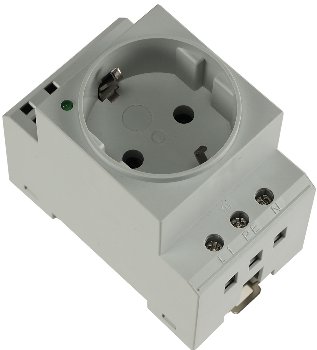 Schutzkontakt-Steckdose für Hutschiene / mit LED, 230V, 16A, VDE