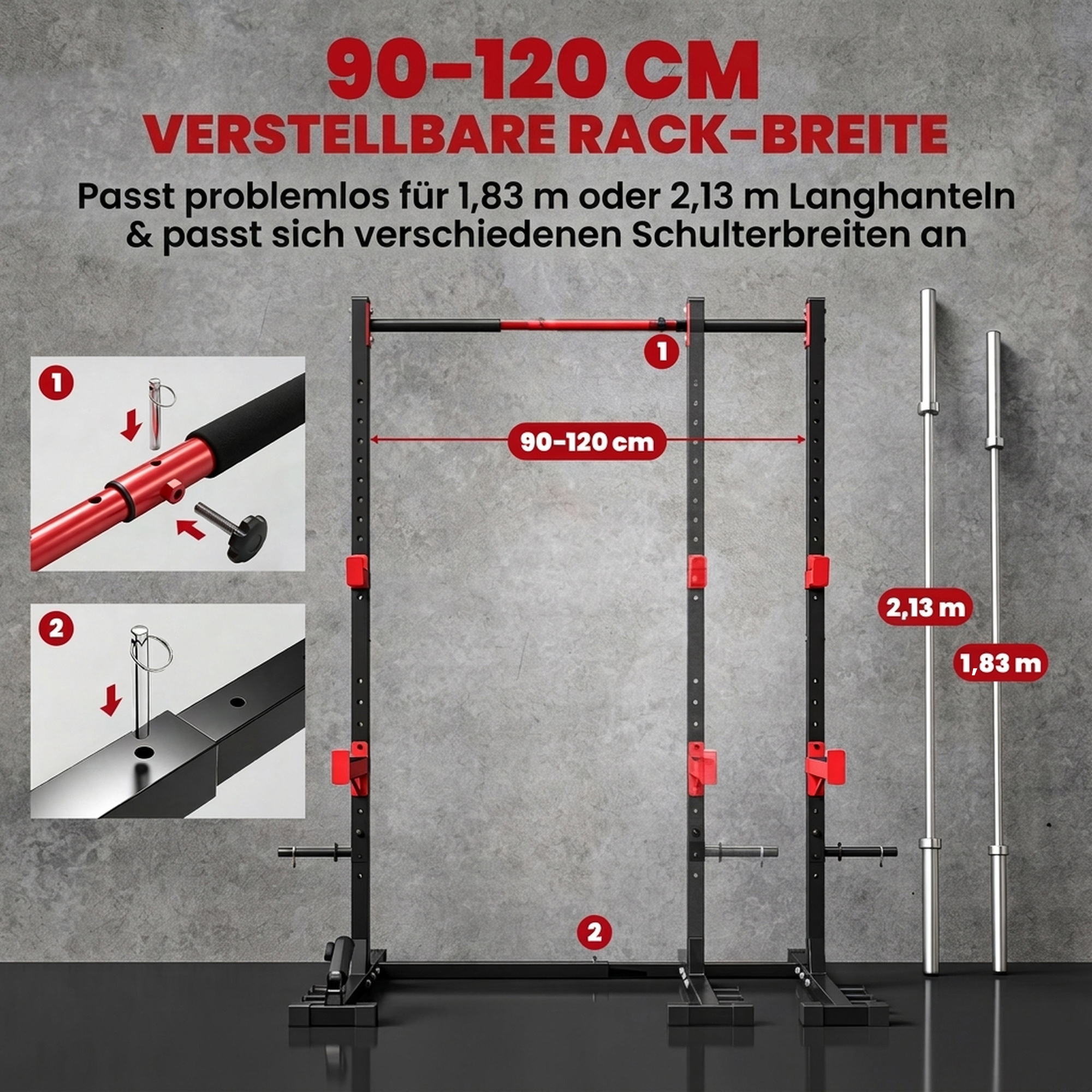 Power Tower Squat Rack Klimmzugstange Freistehend mit verstellbare Breite Scheibenhalter Landmine