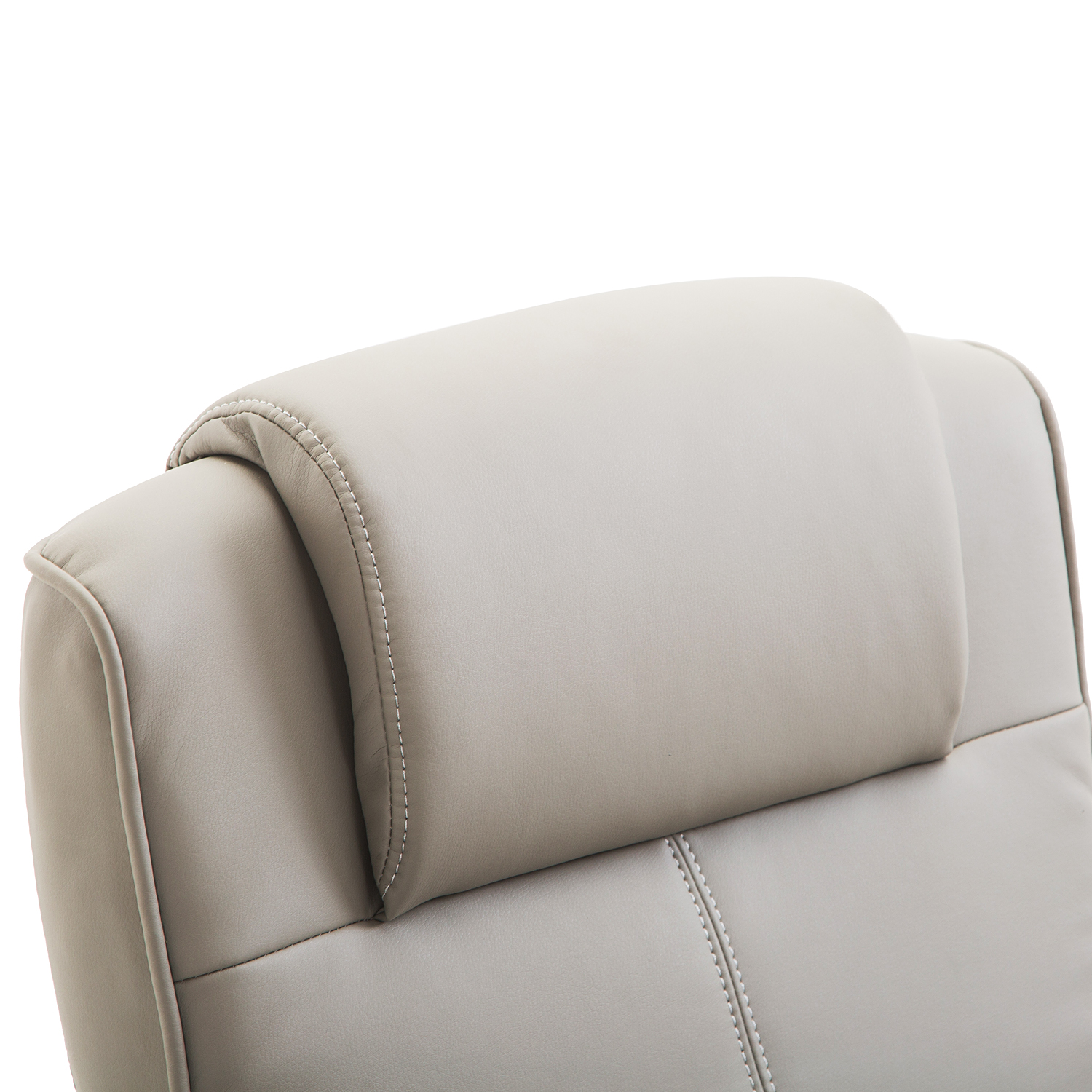Relaxsessel mit Hocker, 360°drehbarer Fernsehsessel mit Liegefunktion, TV Sessel, Kunstleder, Lesesessel für Wohnzimmer, Schlafzimmer, Grau