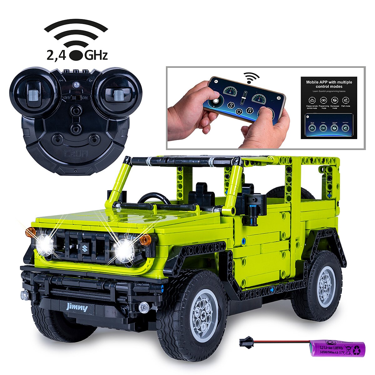 CaDA Suzuki Jimny 1:12 grün 2,4GHz Bricks CaDA Suzuki Jimny 1:12 grün 2,4GHz Bricks