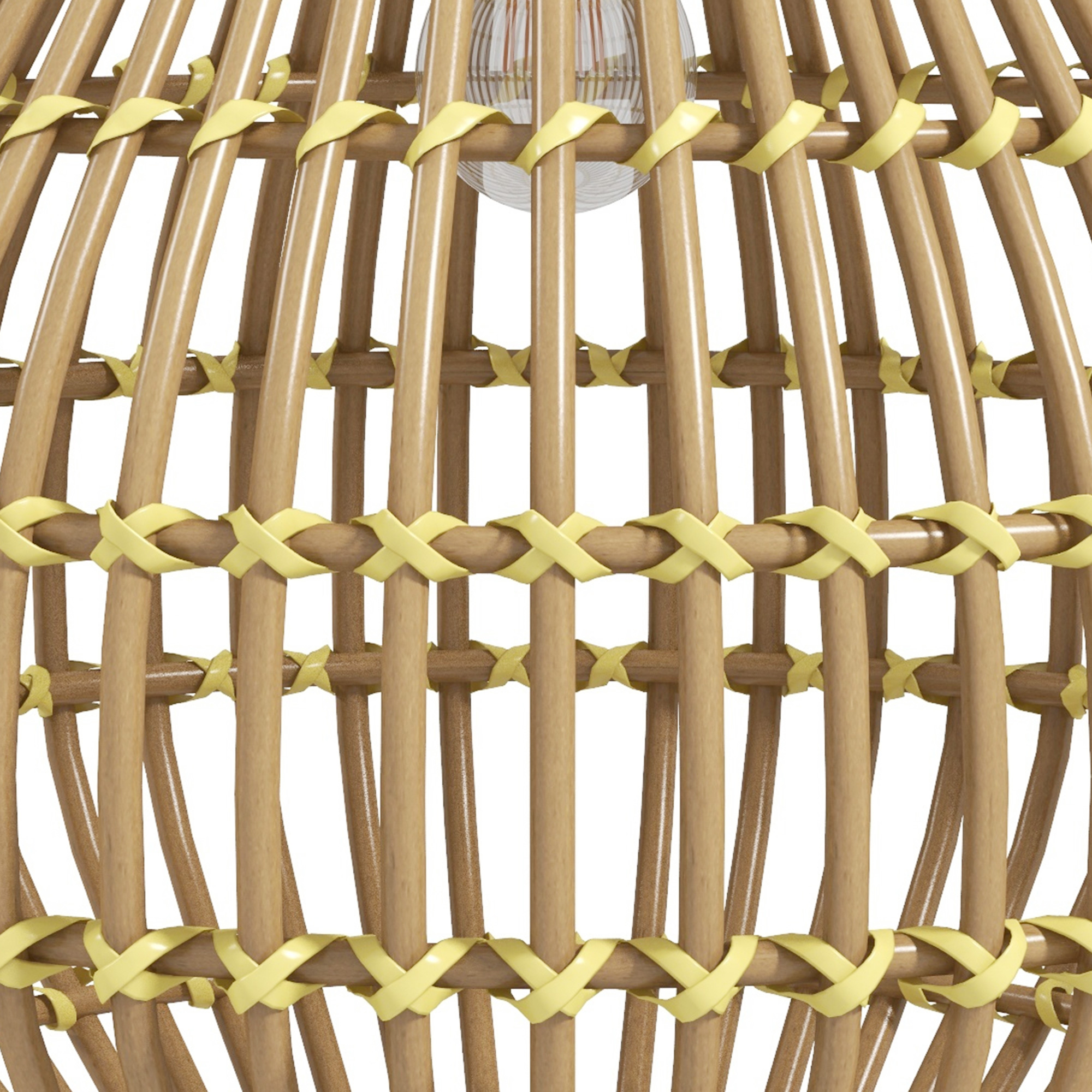 Gartenleuchte Solarleuchte Garten-Solarleuchte, PE-Rattan, Boho-Design, 31 cm x 31 cm x 32 cm, Gelb