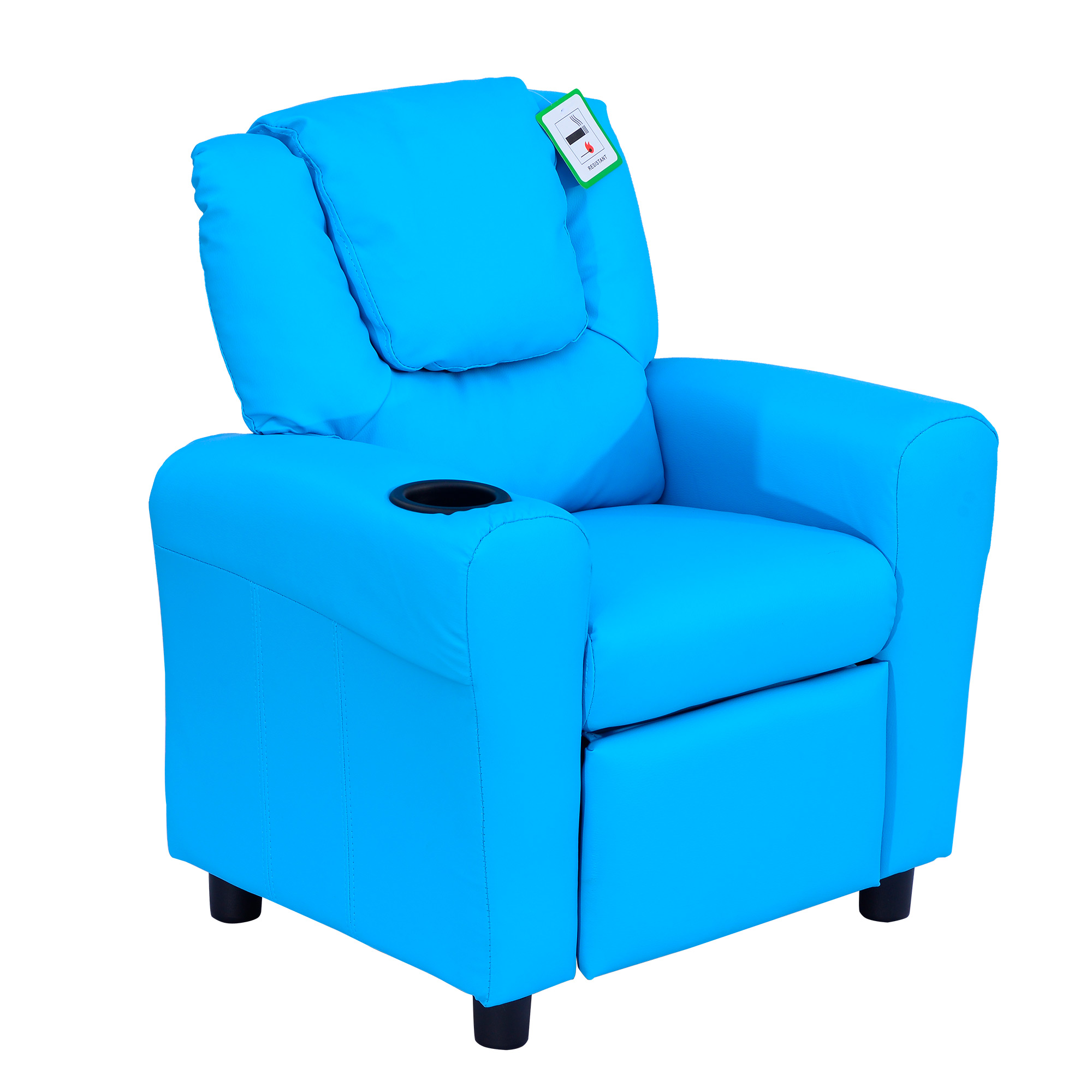 Kindersessel mit neigbarer Rücklehne 62 x 52 x 69cm Massivholzrahmen Blau
