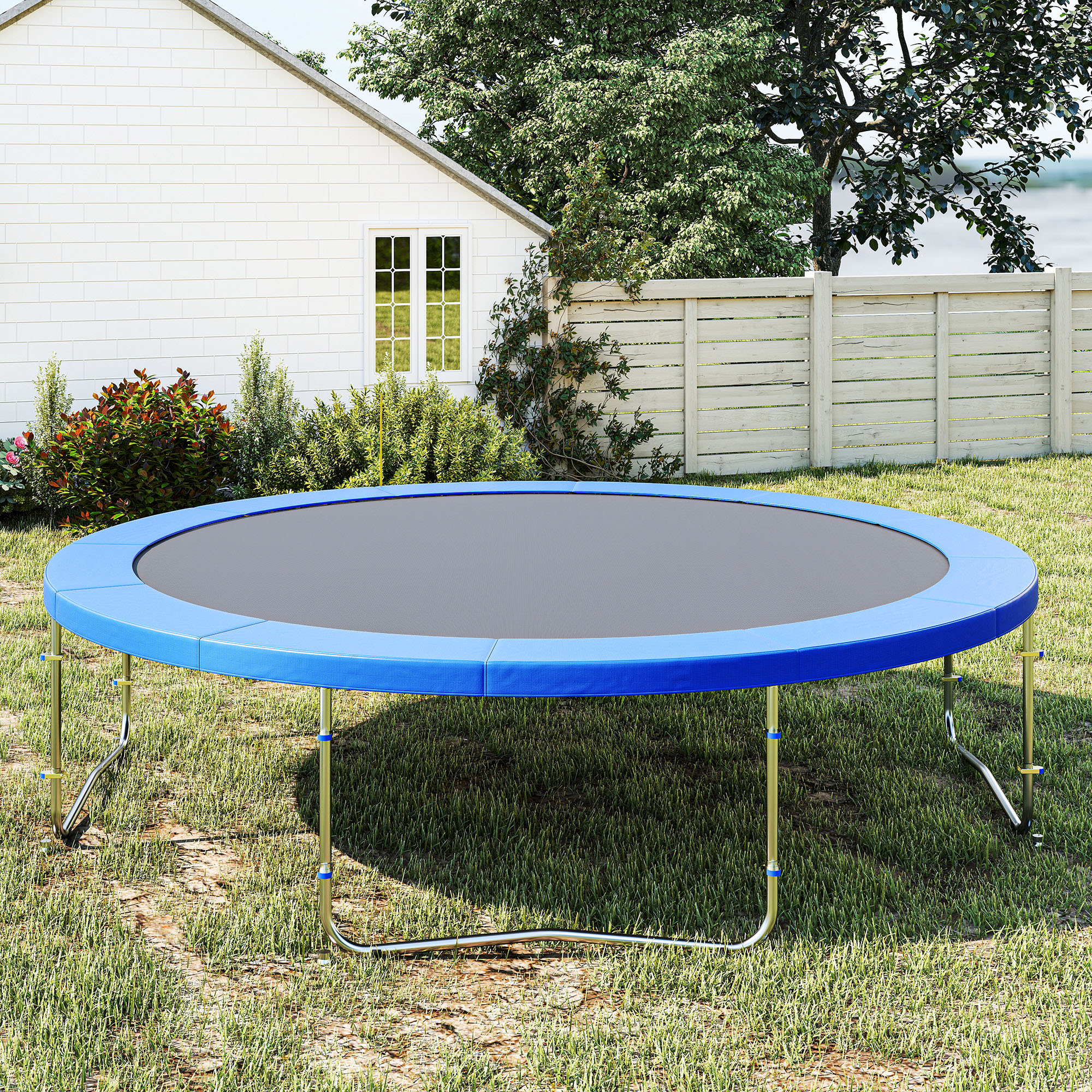 Trampolin Randabdeckung Ø366cm cm breit, Reißfest UV-resistent Federabdeckung, Wasserabweisend, Trampolinzubehör Randschutz Sicherheitsnetz Ersatzteile für Gartentrampoline, Blau