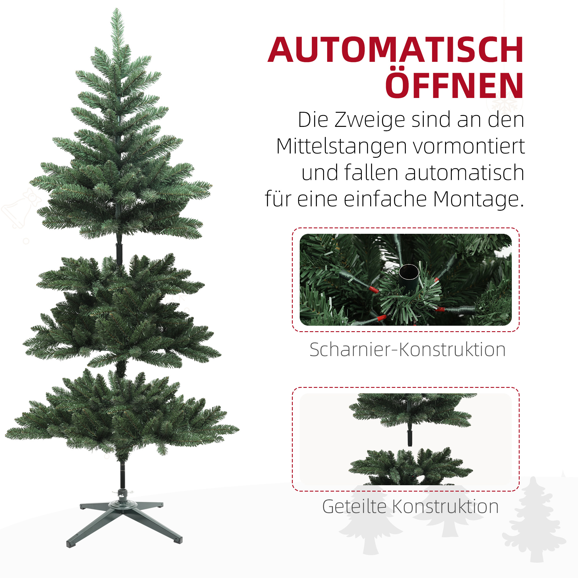 Weihnachtsbaum, Nordmanntanne, naturgetreu, breit & üppig, 150 x ?100 cm, Grün