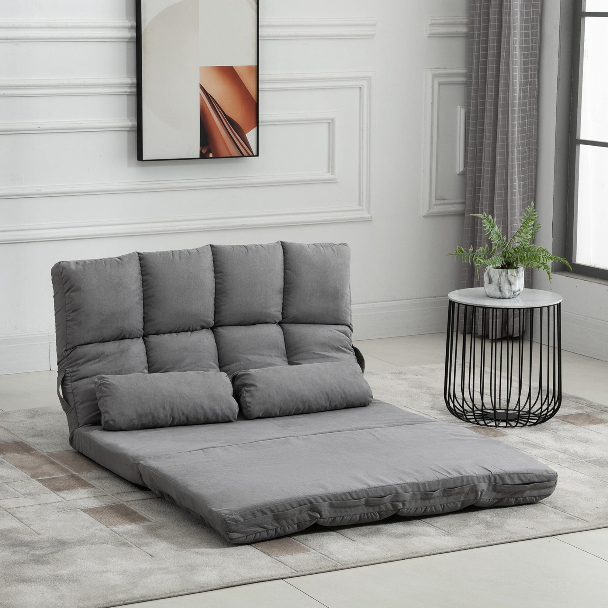 Bodenstuhl Bodensessel mit Liegefunktion Verstellbarer Rückenlehne Sitzkissen Relaxsessel zum Fernsehen, Lesen Meditationsstuhl Lazy Sofa Lesesessel für Meditation Yoga Büro Grau