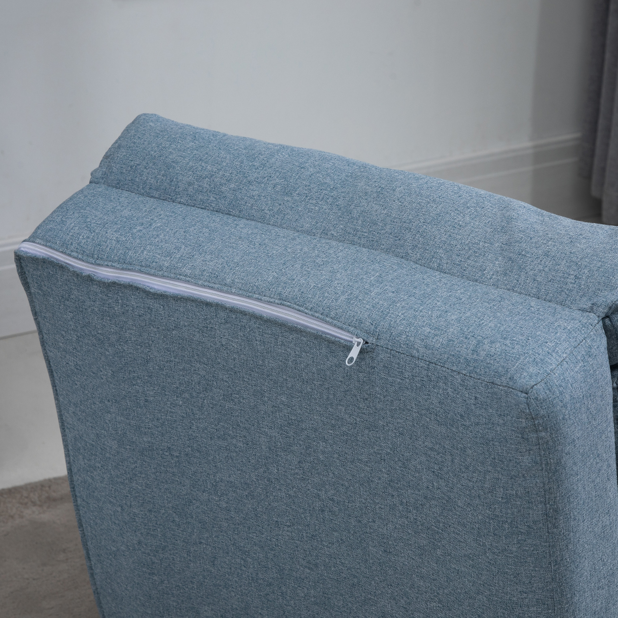 Bodensessel Klappmatratze Schlafmatte, 2-in-1-Design, abnehmbares Kissen, 60 x 80 x 56 cm, Himmelblau