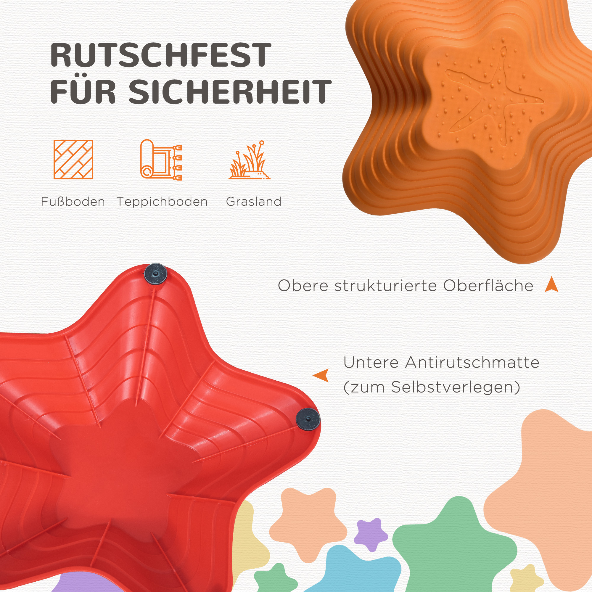 Balance-Steine, Trittsteine, 11 Stück, stapelbar, rutschfest, robust, für innen und außen, belastbar bis 80 kg