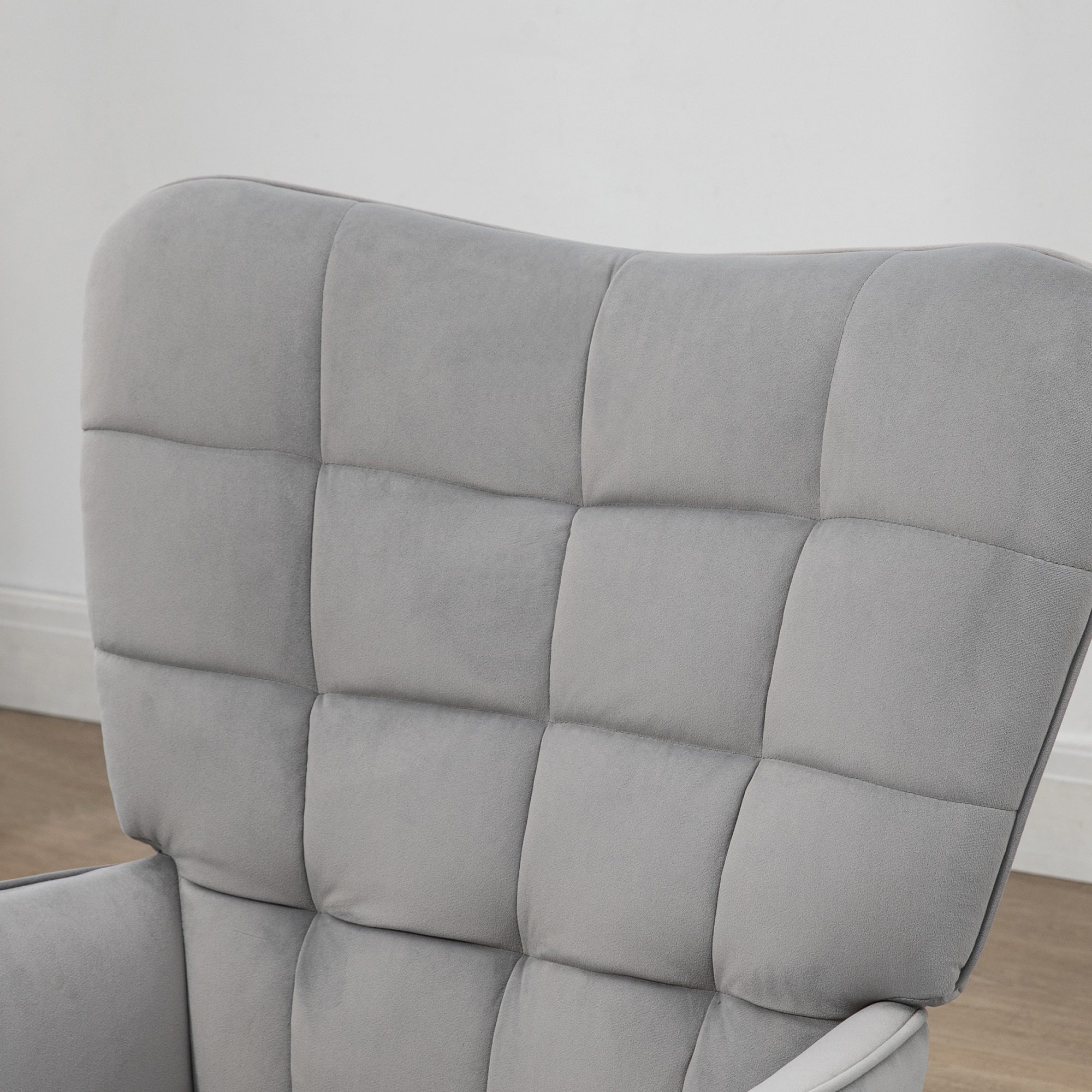 Relaxsessel mit Ottomane bis 120 kg Sessel mit Fußhocker, 2-teiliges Set, Grau