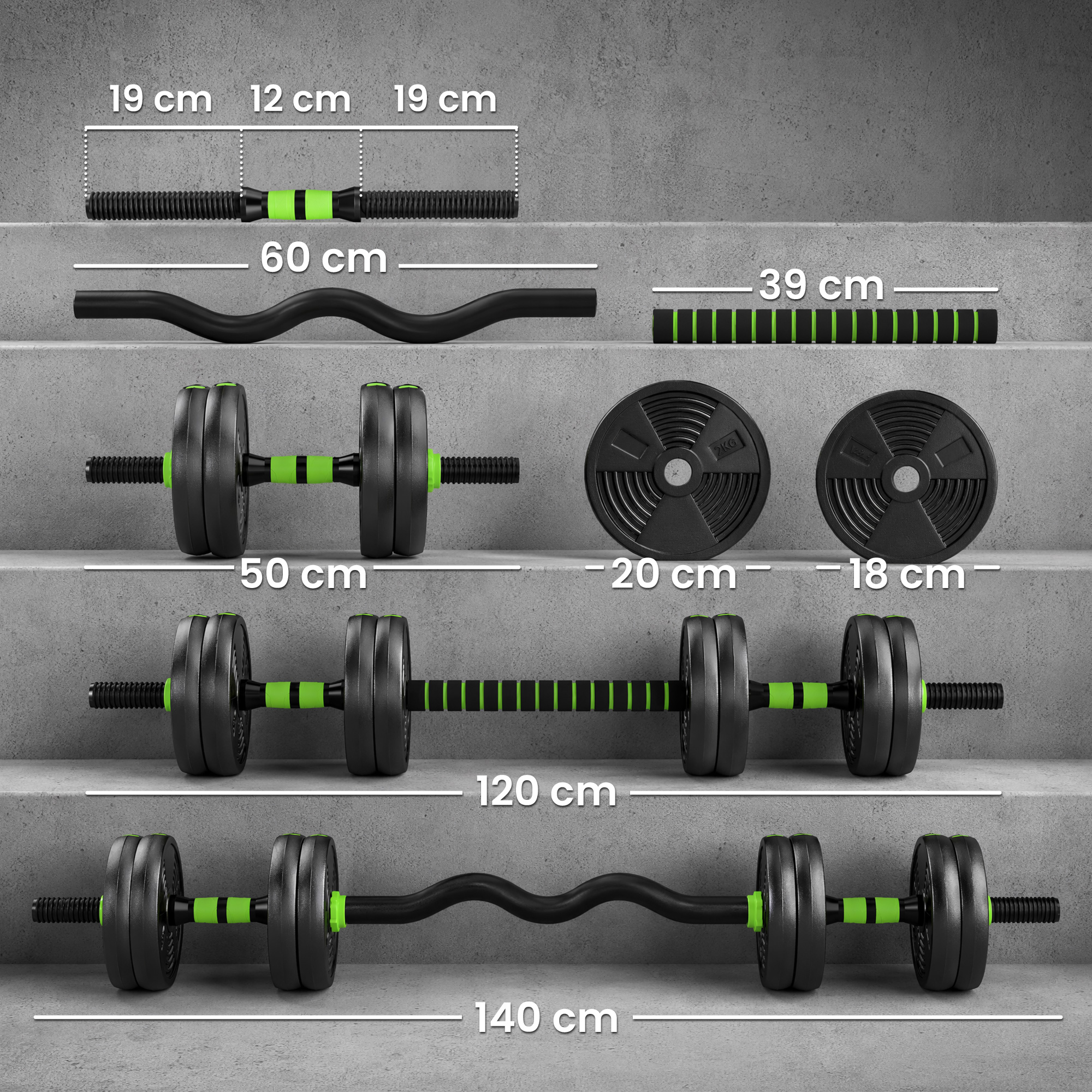 Hantelset verstellbar 15 KG Kurzhantel Set Kurzhanteln Langhanteln Hanteln Set für Krafttraining