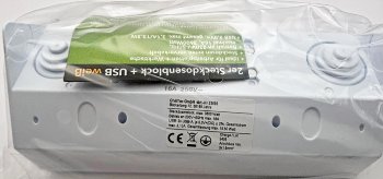 2-fach Steckdosenblock + 2x USB, weiß, 250V~/ 16A, Aufbaumontage, USB 3,1A