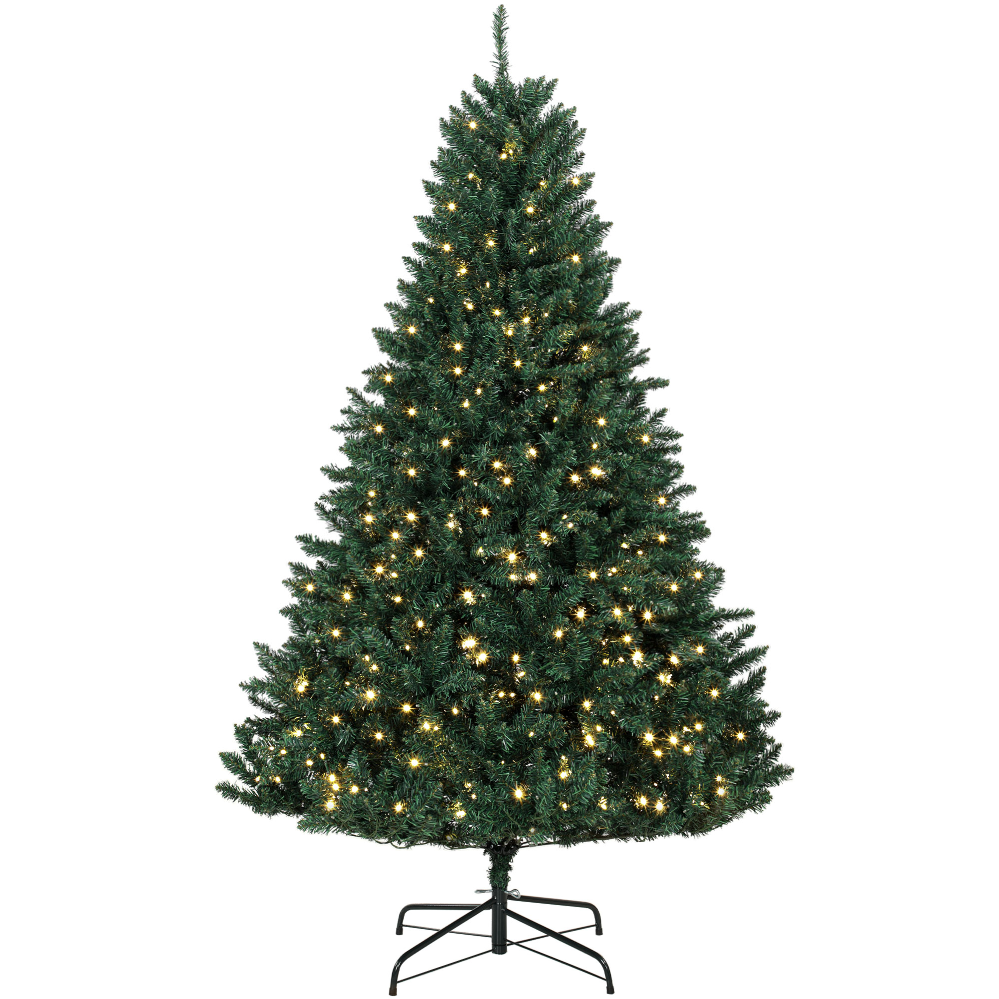 Weihnachtsbaum, 550 warmweiße LEDs, 1494 Zweige, flammhemmend, Kunststoff/Metall, 180 x 112 cm, Grün
