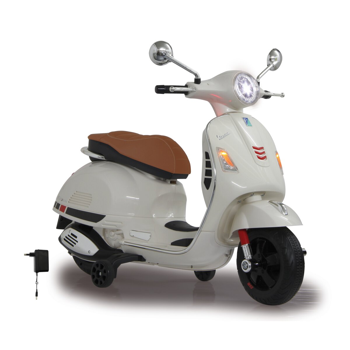 Kindermotorrad Vespa GTS 125 weiß
