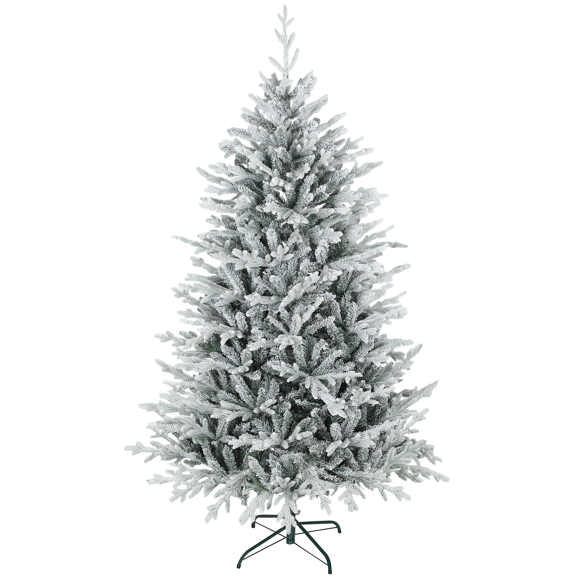 Künstlicher Weihnachtsbaum 180 cm künstlich Tannenbaum mit Schnee, 1976 Spitzen für drinnen