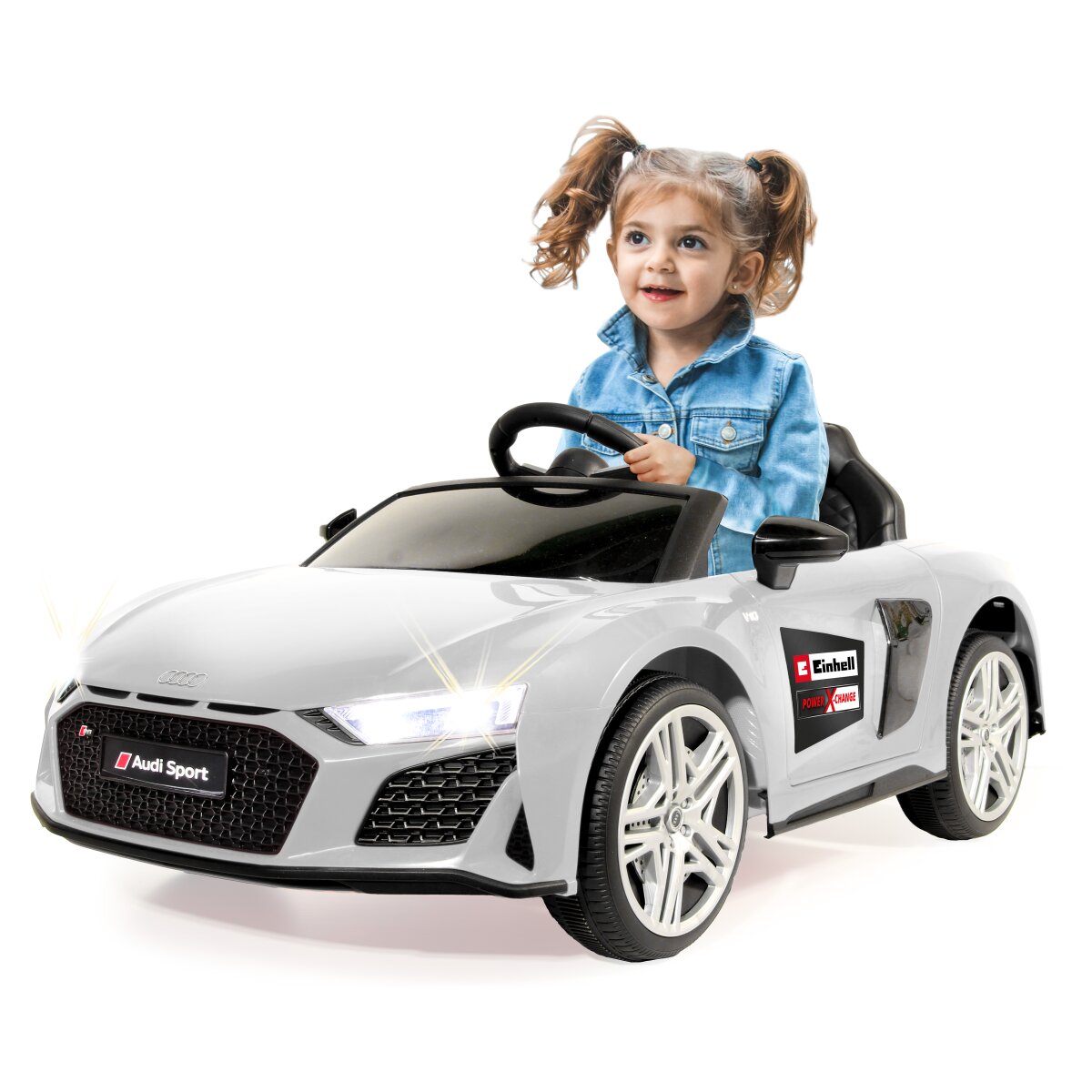 Elektro-Kinderfahrzeug Audi R8 Spyder weiß 18V Einhell Power X-Change