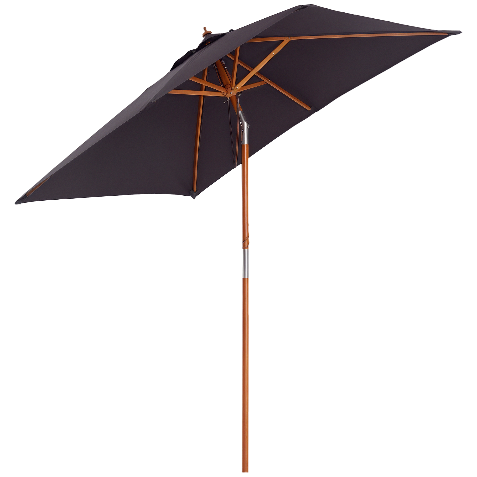 Sonnenschirm 200 x 150 x 235 cm Knickbarer Gartenschirm 3-stufig einstellbar rechteckig Strandschirm wasserabweisend und UV-beständig für Strand Balkon Terrasse Garten Dunkelgrau