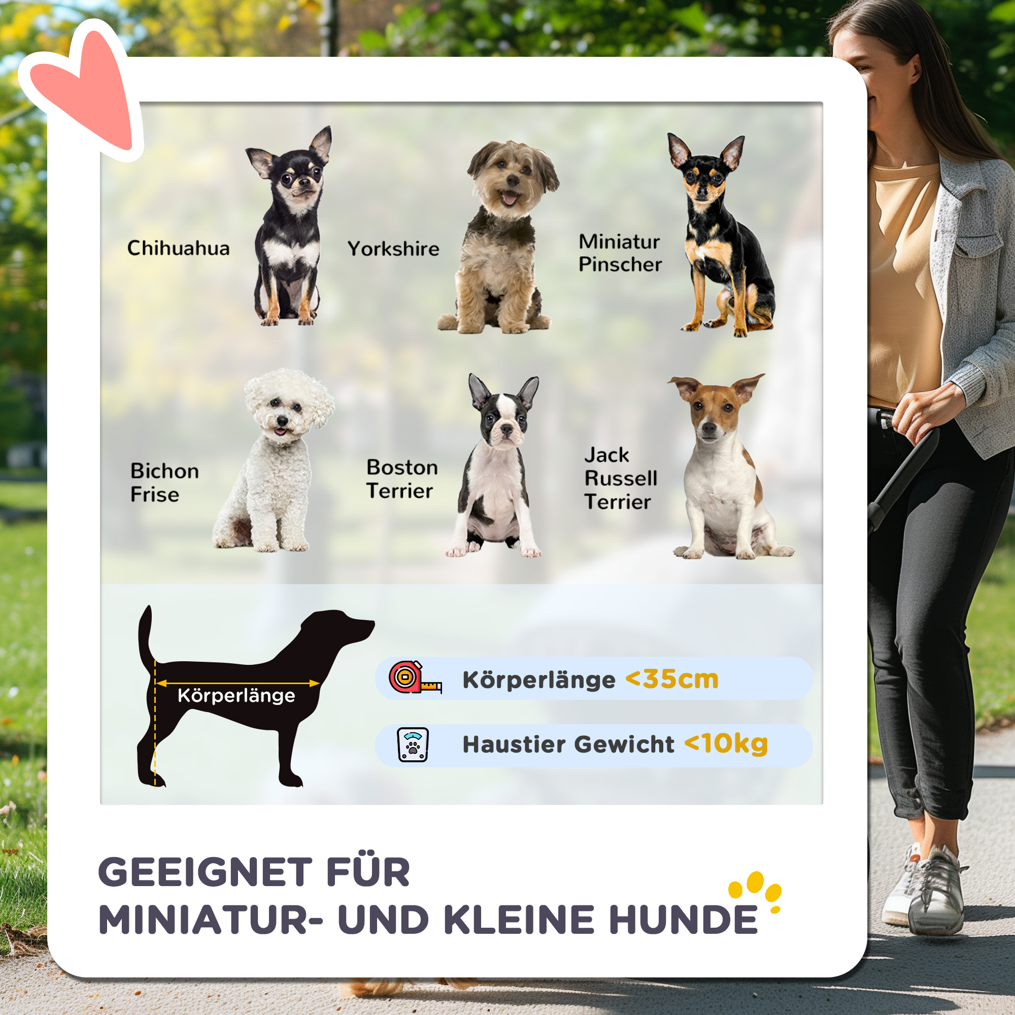 Hundewagen Hundetrolley bis 10 kg Klappbar mit Becherhalter Sonnendach Rot