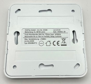 Funk-Wandsender PRO für "Pilota Casa" / 433,92MHz, max. 70m, Batterie CR2032