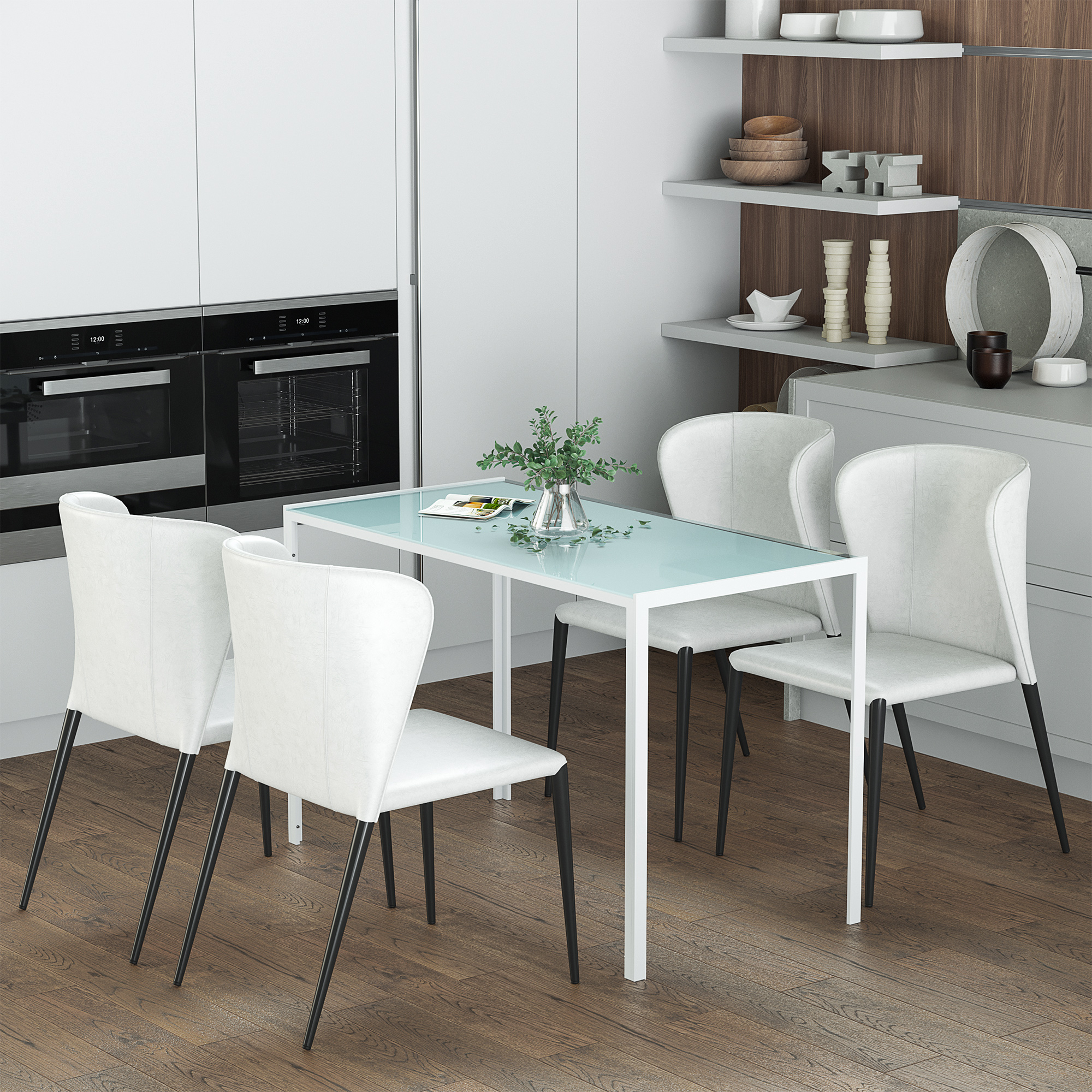 Esstisch Küchentisch großer Tisch, modernes Design, 120 cm x 60 cm x 75 cm, Weiß