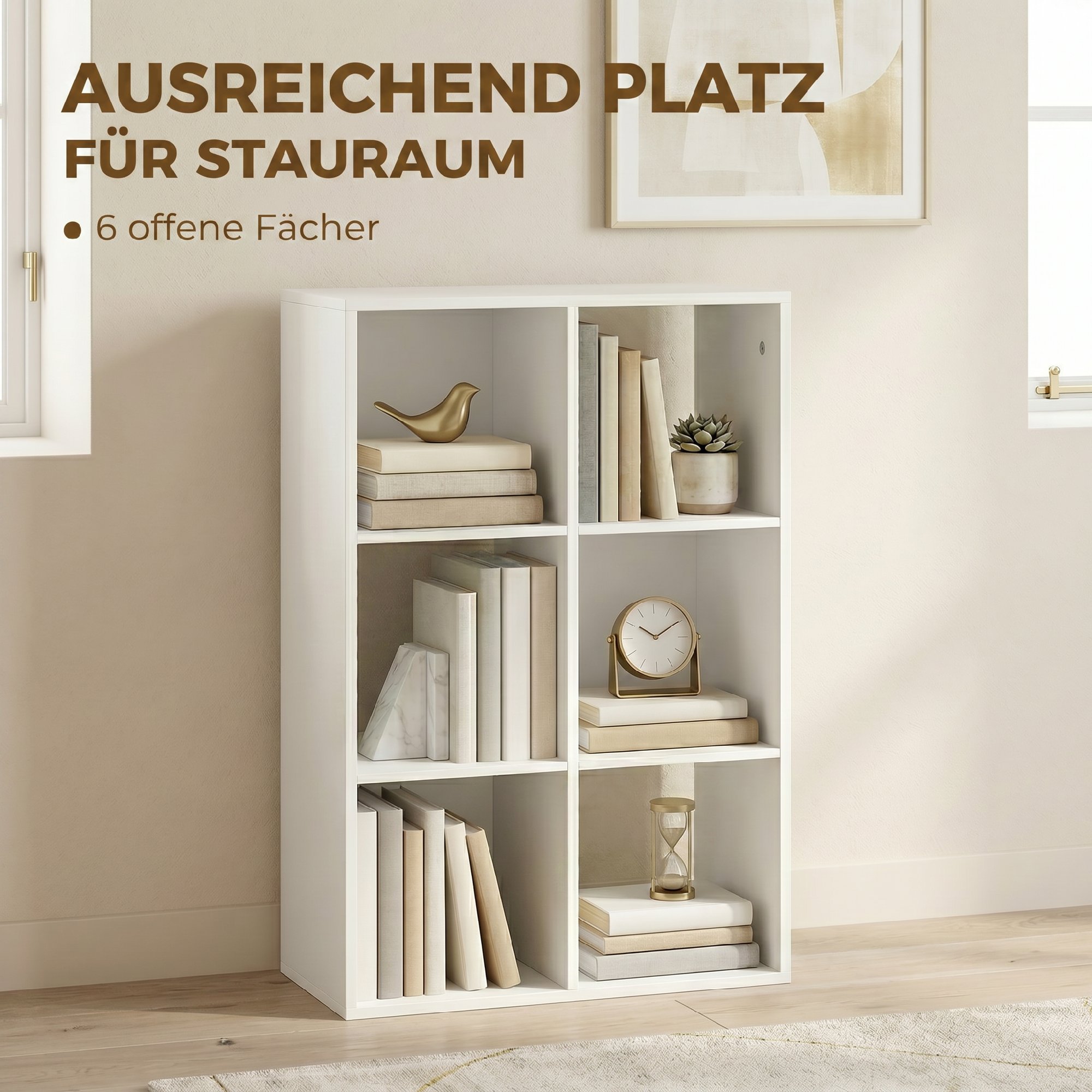Bücherregal Standregal mit 3 Ebenen Schmal Regal mit Kippschutz Aufbewahrungsregal für Wohnzimmer Schlafzimmer Büro Weiß