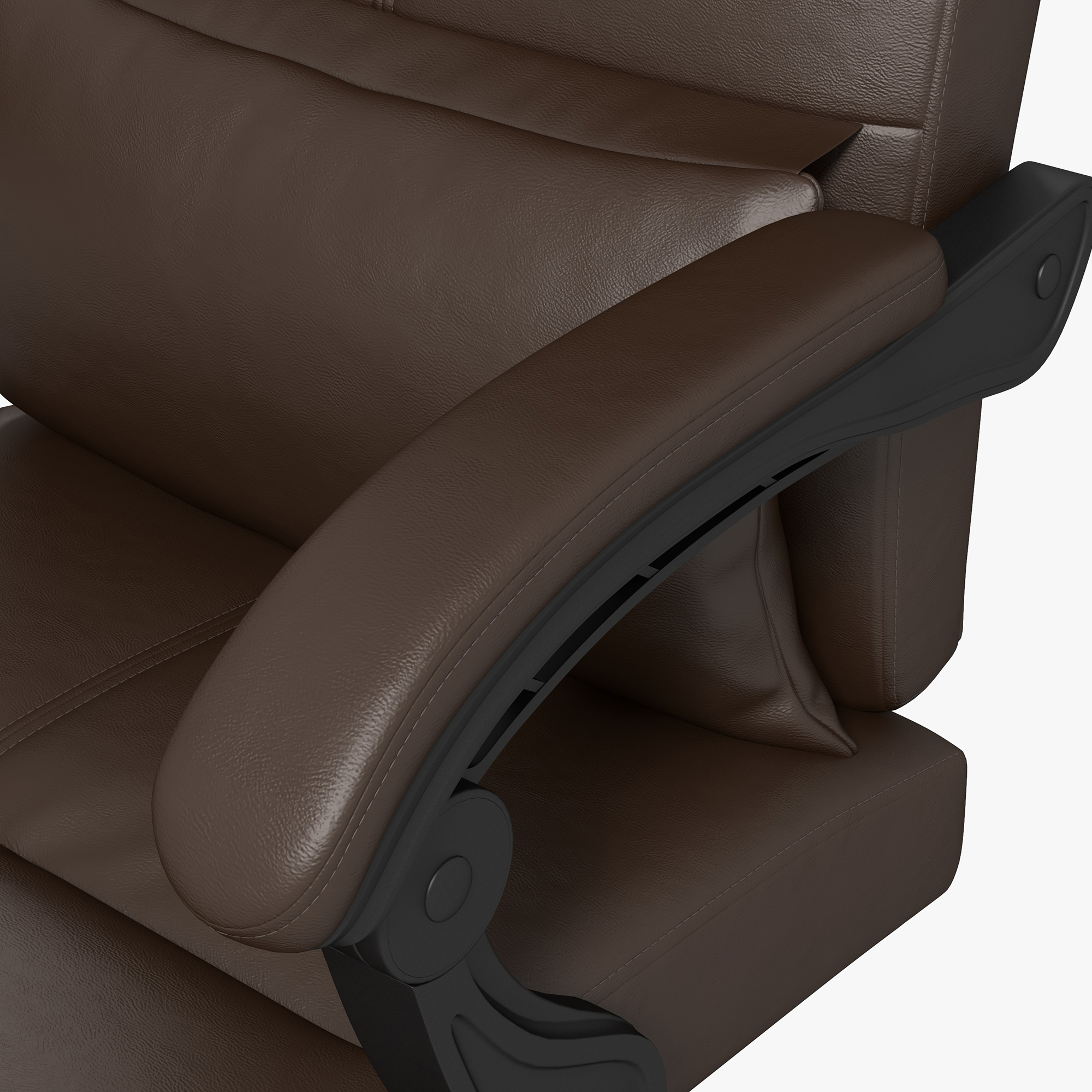 Bürostuhl mit Massagefunktion, Ergonomischer Schreibtischstuhl mit Liegefunktion, Kopfkissen, höhenverstellbar, Braun