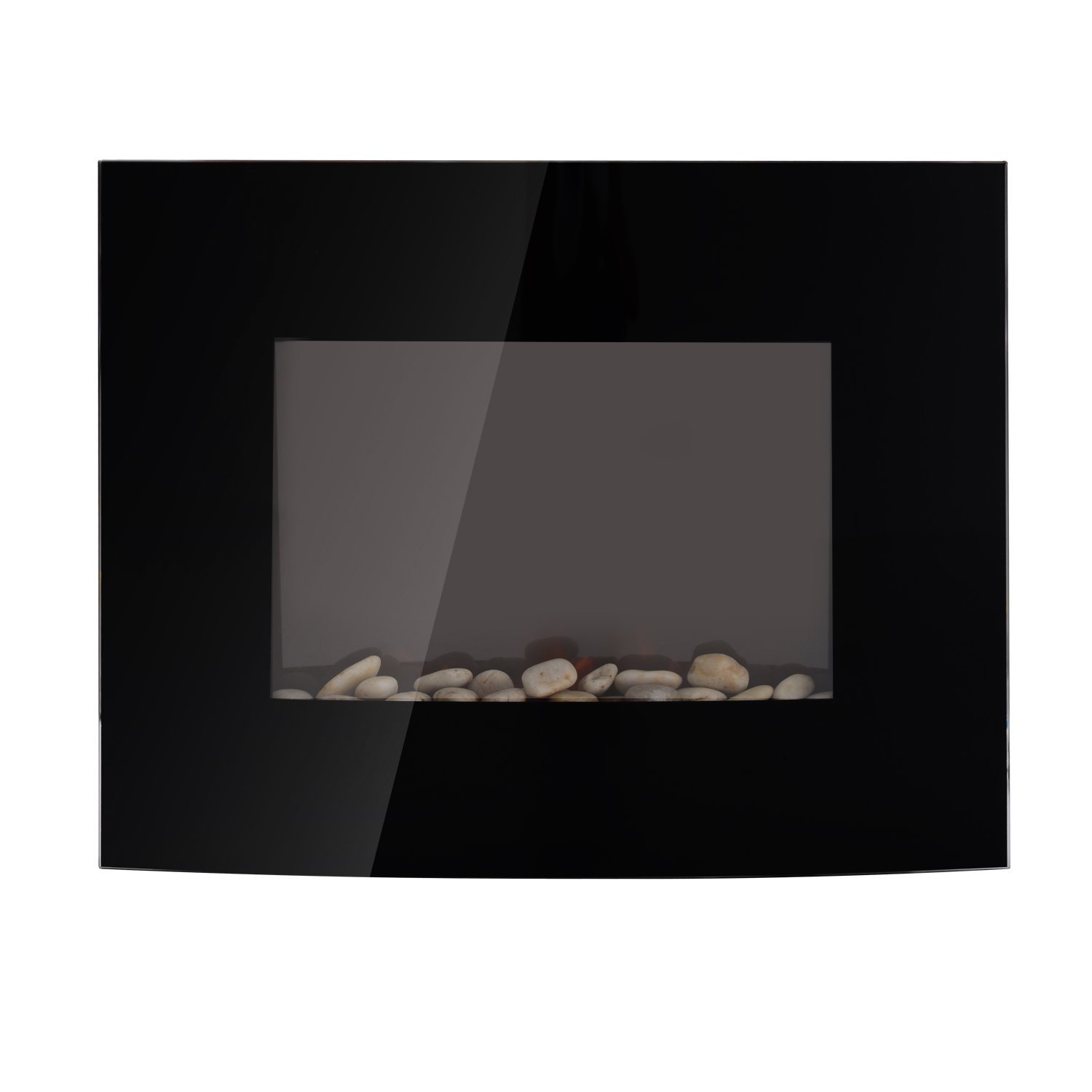 Elektrokamin mit Heizung, elektrischer Kamin mit 3D Flammeneffekt, 7 Flammenfarben, 900/1800 W, Wandkamin mit Timer, Dekokamin mit Fernbedienung, Schwarz, 65 cm