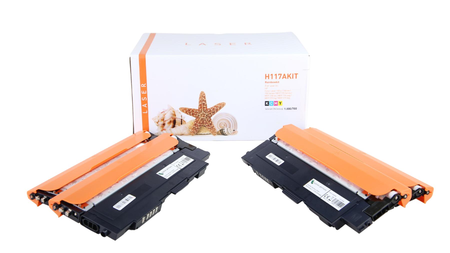 117AKIT alternativ Toner Rainbowkit für HP / W2070AW2073A / BK1.000 / CMY700 Seiten 117AKIT alternativ Toner Rainbowkit für HP / W2070AW2073A / BK1.000 / CMY700 Seiten
