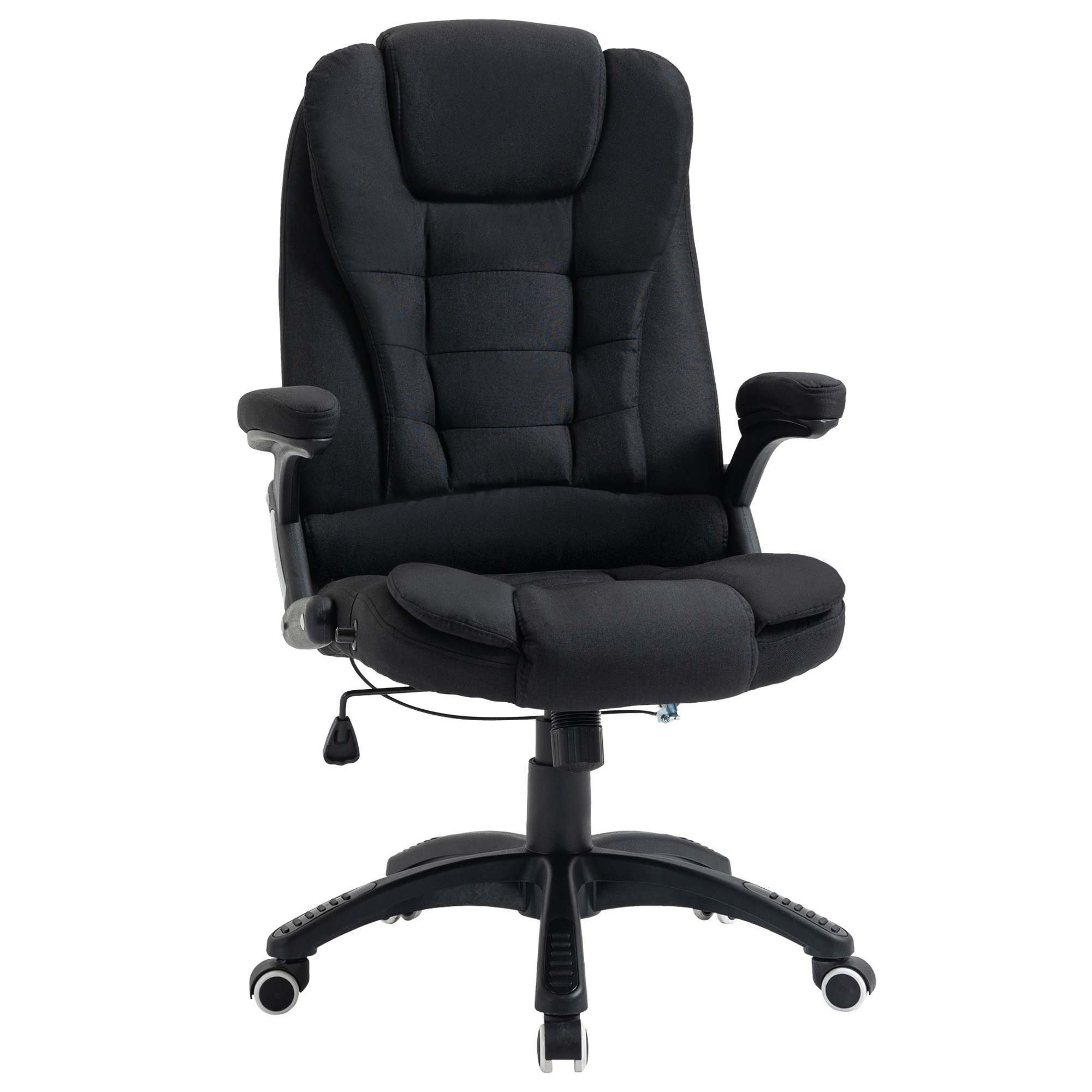 Bürostuhl Computerstuhl entspanntes Hinlegen höhenverstellbarer Schreibtischstuhl  ergonomisch 360° Schaumstoff Kunststoff-Kunststoff leinenartiges Polyester Schwarz 65 x 72 x 100-120 cm