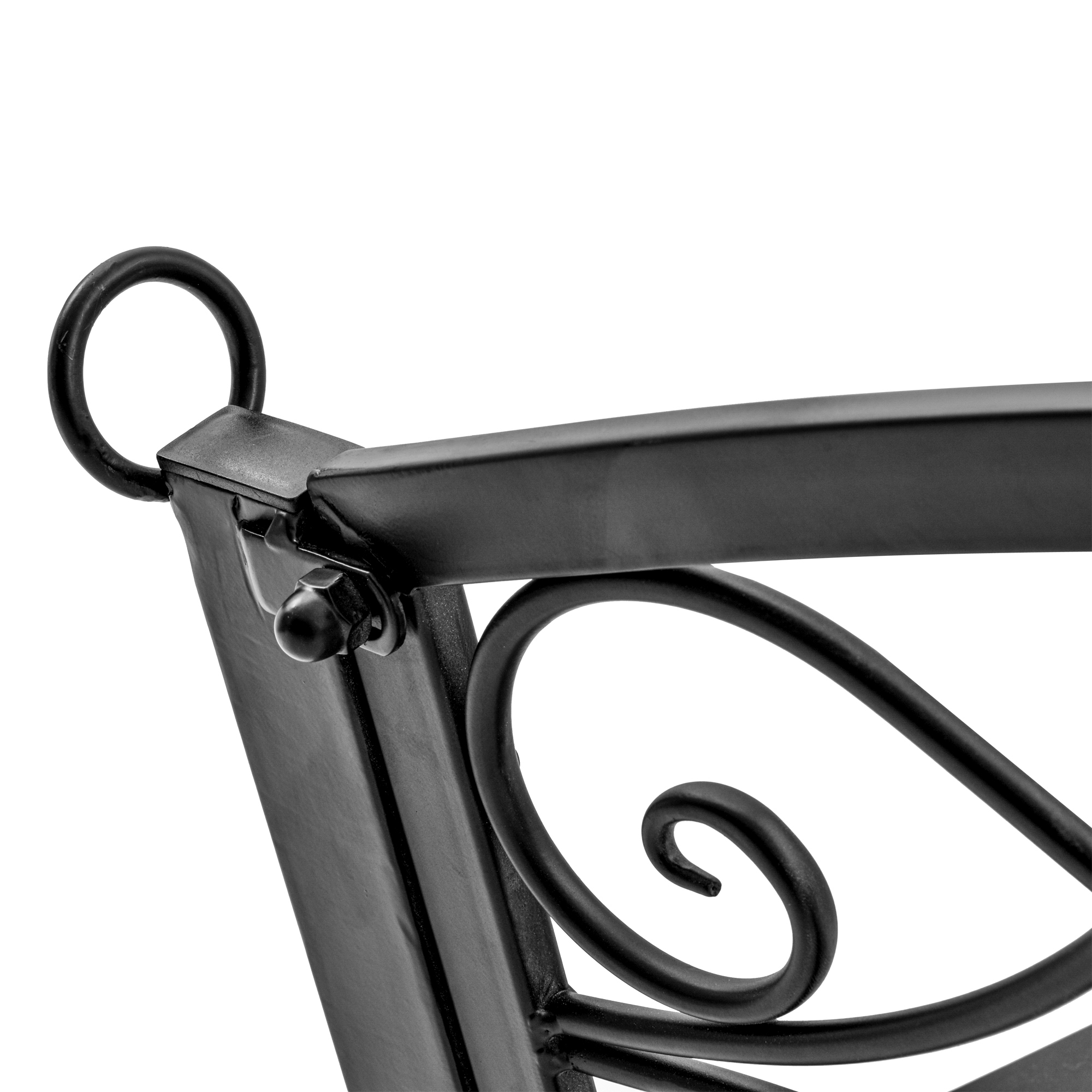 Hängebank 2-Sitzer Gartenschaukel Schaukelbank Hollywoodschaukel Schwebebank mit Ketten Metall Schwarz 132 x 63 x 58 cm