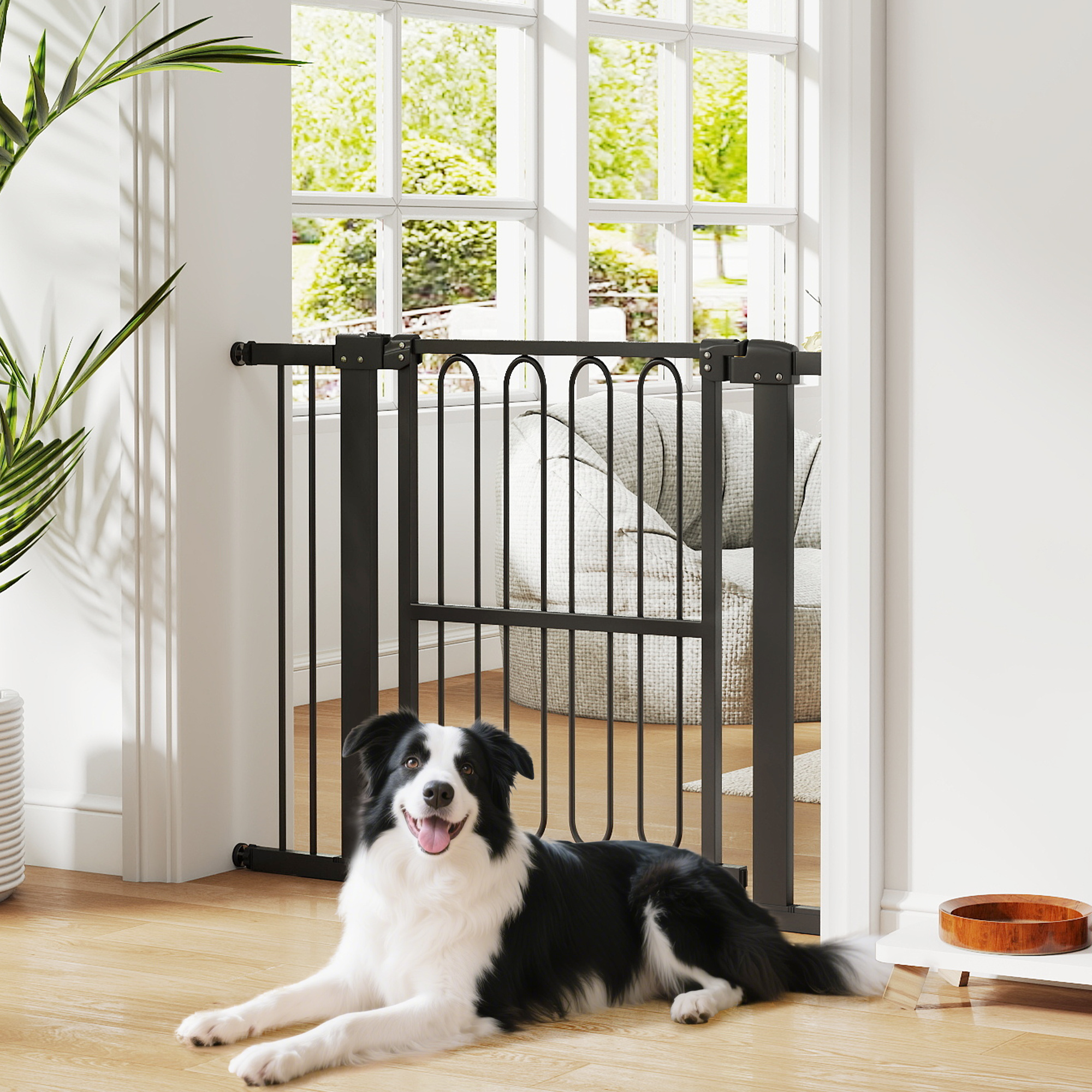 Türschutzgitter Hund, 76-104 cm Absperrgitter ohne Bohren, Treppengitter
