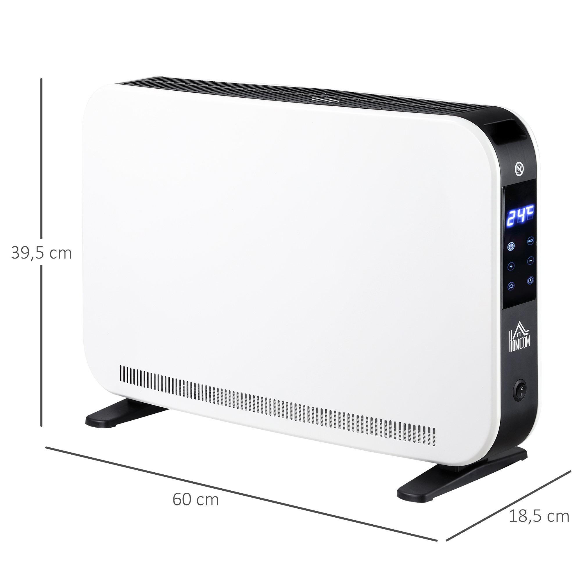 Elektroheizung 2000W Heizlüfter mit 3 Heizstufen Heizkörper mit LED-Anzeige, 24-Stunden-Timer Verstellbar Temperatur für 18 m²