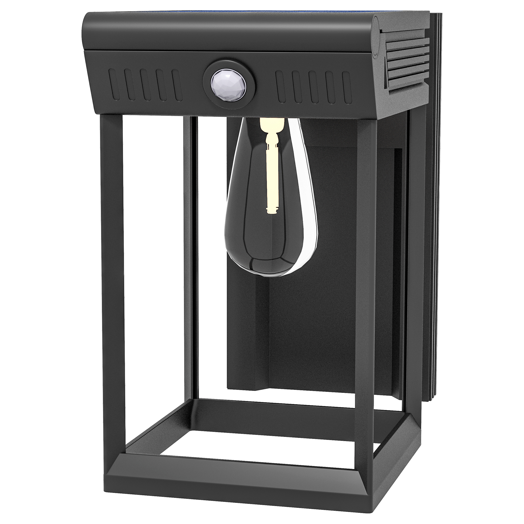 Garten-Solarlicht Außenleuchte Solarlampe, wetterbeständig, Bewegungssensor, 14 cm x 24 cm x 24 cm, Schwarz