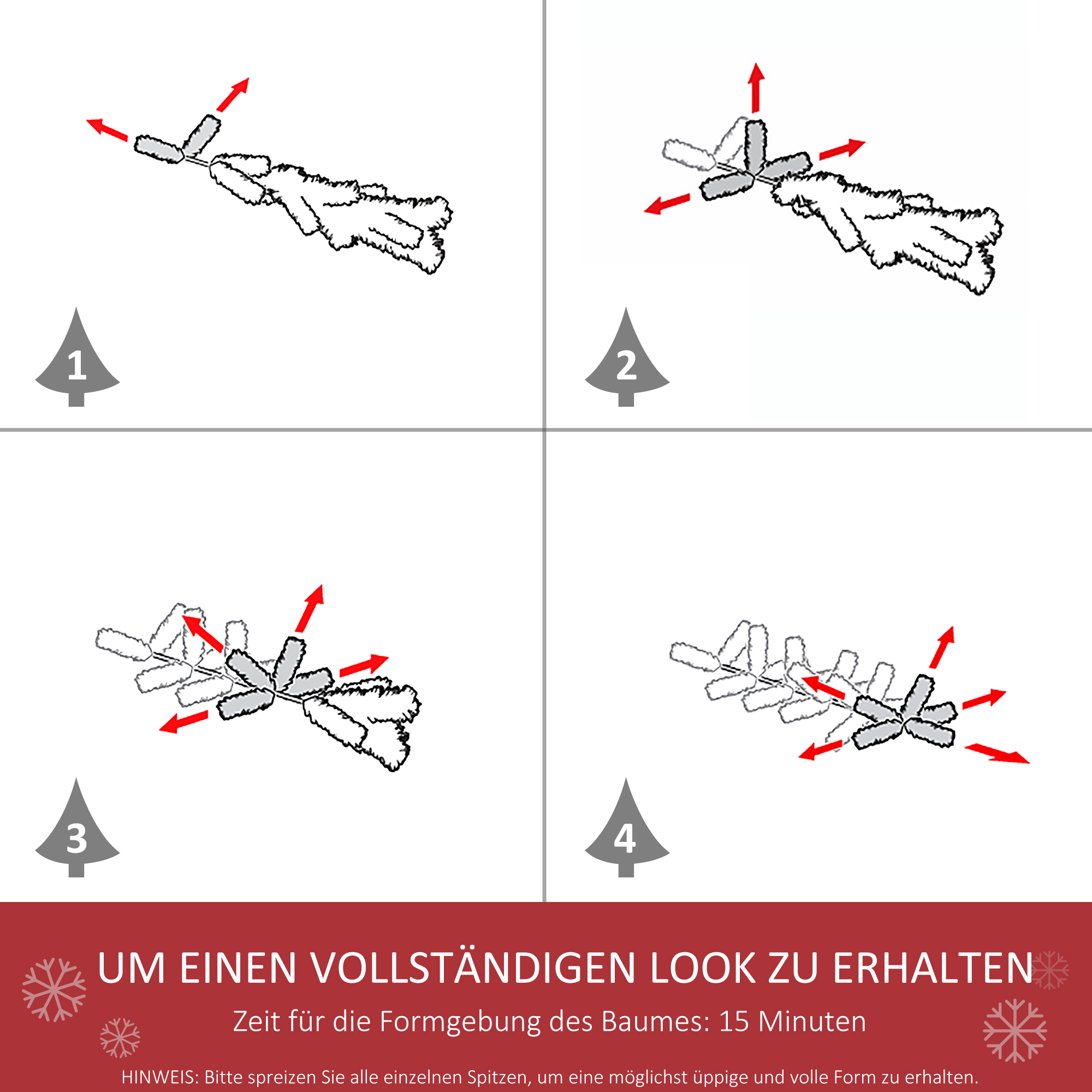 Künstlicher Weihnachtsbaum 180 cm Tannenbaum künstlich mit 390 Spitzen Christbaum Weihnachtsdeko für drinnen