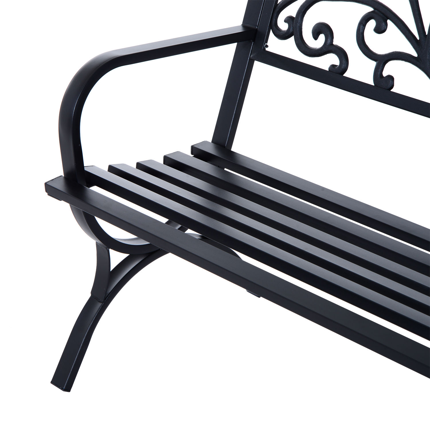 2-Sitzer Gartenbank Sitzbank 240kg belastbar Bank Gartenmöbel für den Innen- und Außenbereich geeignet 127x60x85 cm Schwarz