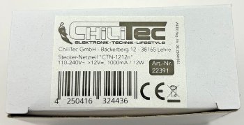 Stecker-Netzteil "CTN-1212n" / 110-240V~ >12V=, 1000mA / 12W