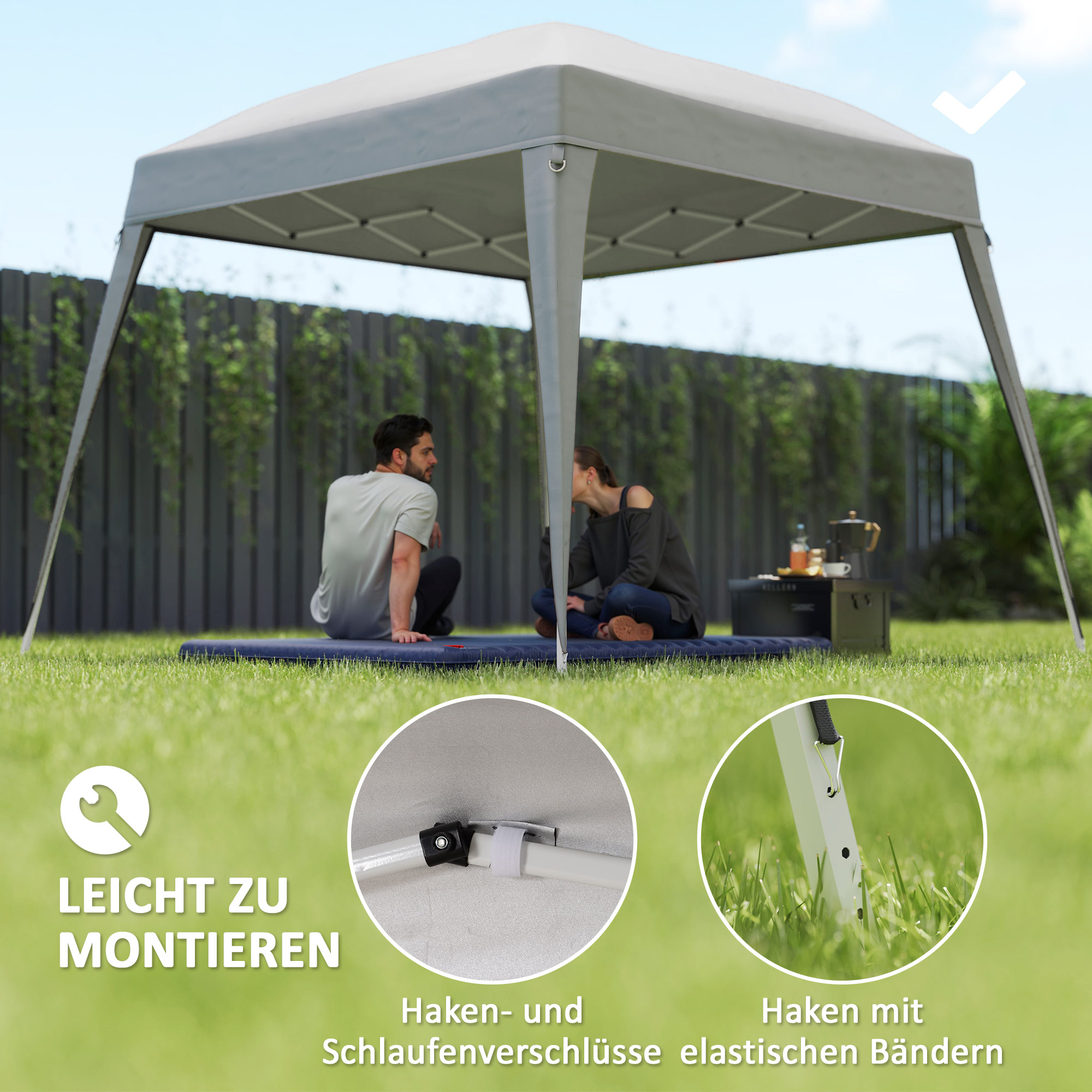 Pavillon-Ersatzdach, Ersatzplane für 3 x 3 m Gartenpavillon, Gartenzeltdach-Ersatz, UPF50+, Oxford-Stoff, Hellgrau