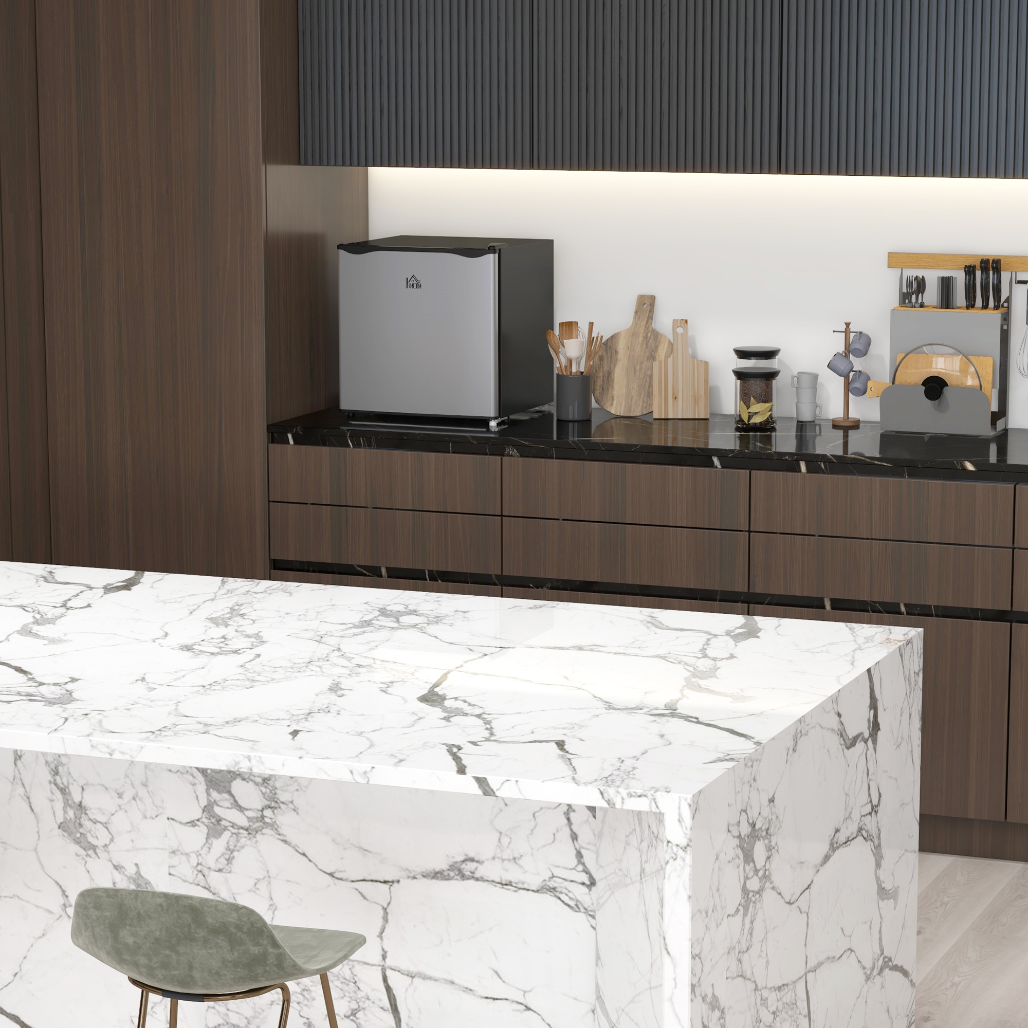 Mini-Gefrierschrank, 35 L Minikühlschrank, -14 bis -24?, 5-stufige Temperaturregelung, 47 x 44,2 x 48,8 cm, Silber