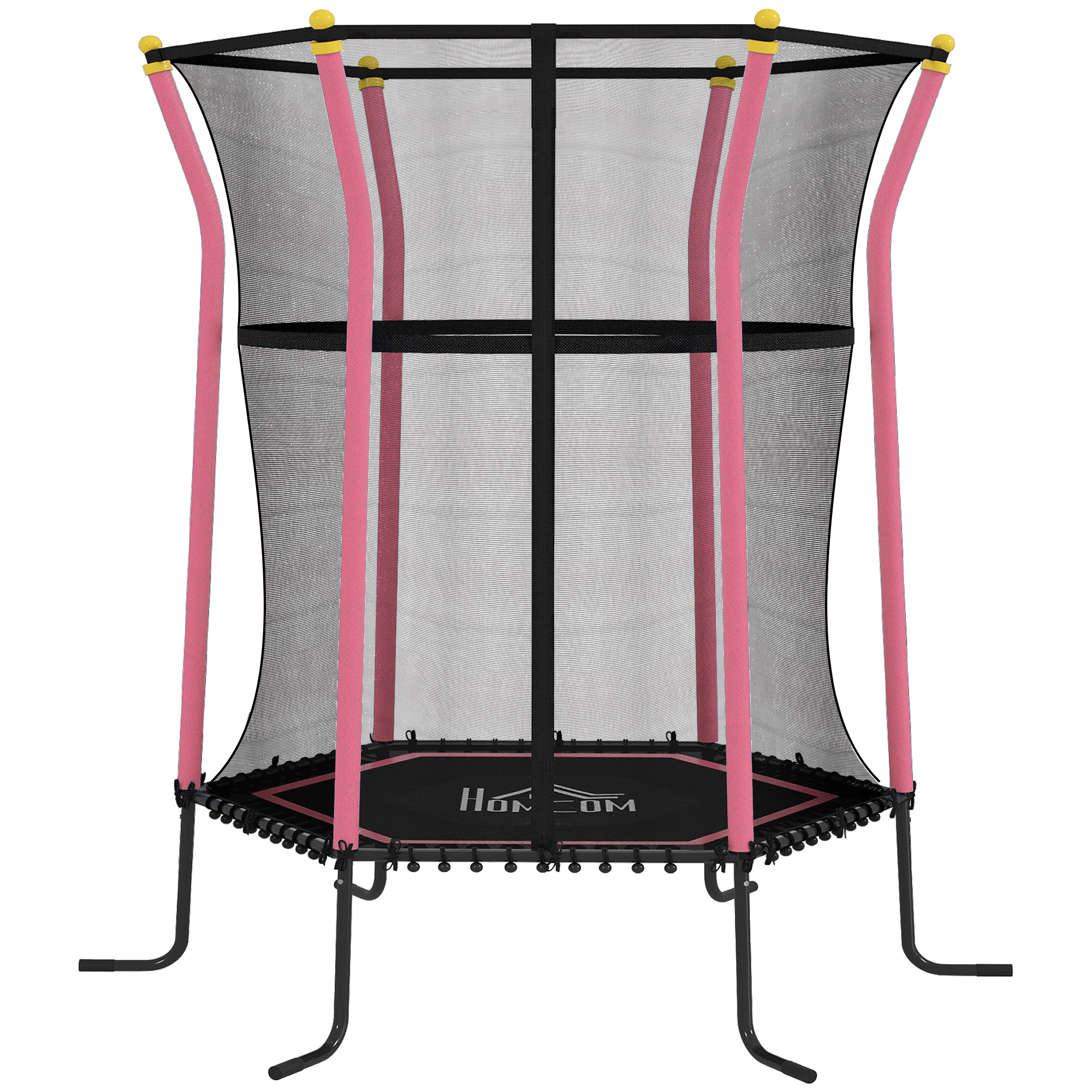 Trampolin für Kinder, Ø163,5 cm, mit Sicherheitsnetz, gepolstert, Stahl, belastbar bis 50 kg