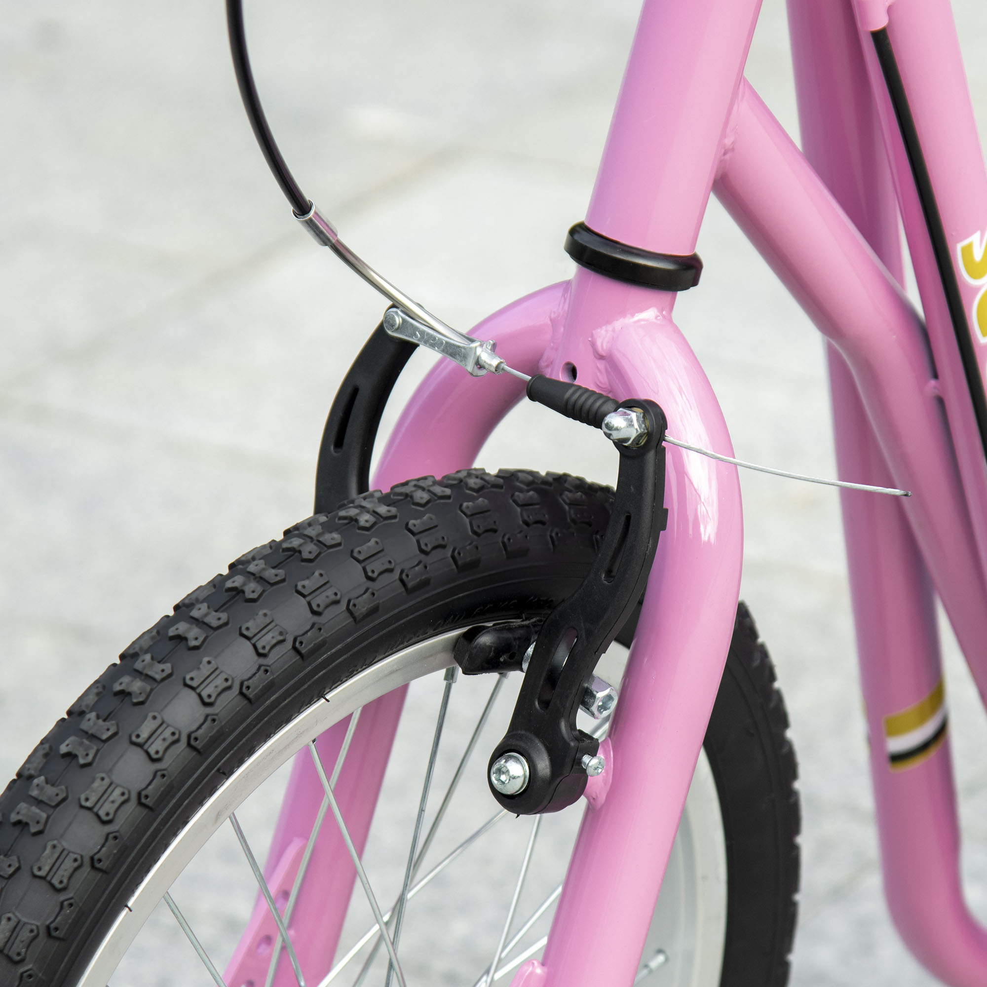 Roller Kinderroller mit Luftreifen Handbremse, 16 Zoll Tretroller Höhenverstellbar Kickscooter für Jungen und Mädchen ab 5 Jahre Kickboard Cityroller Kinder Scooter Rosa