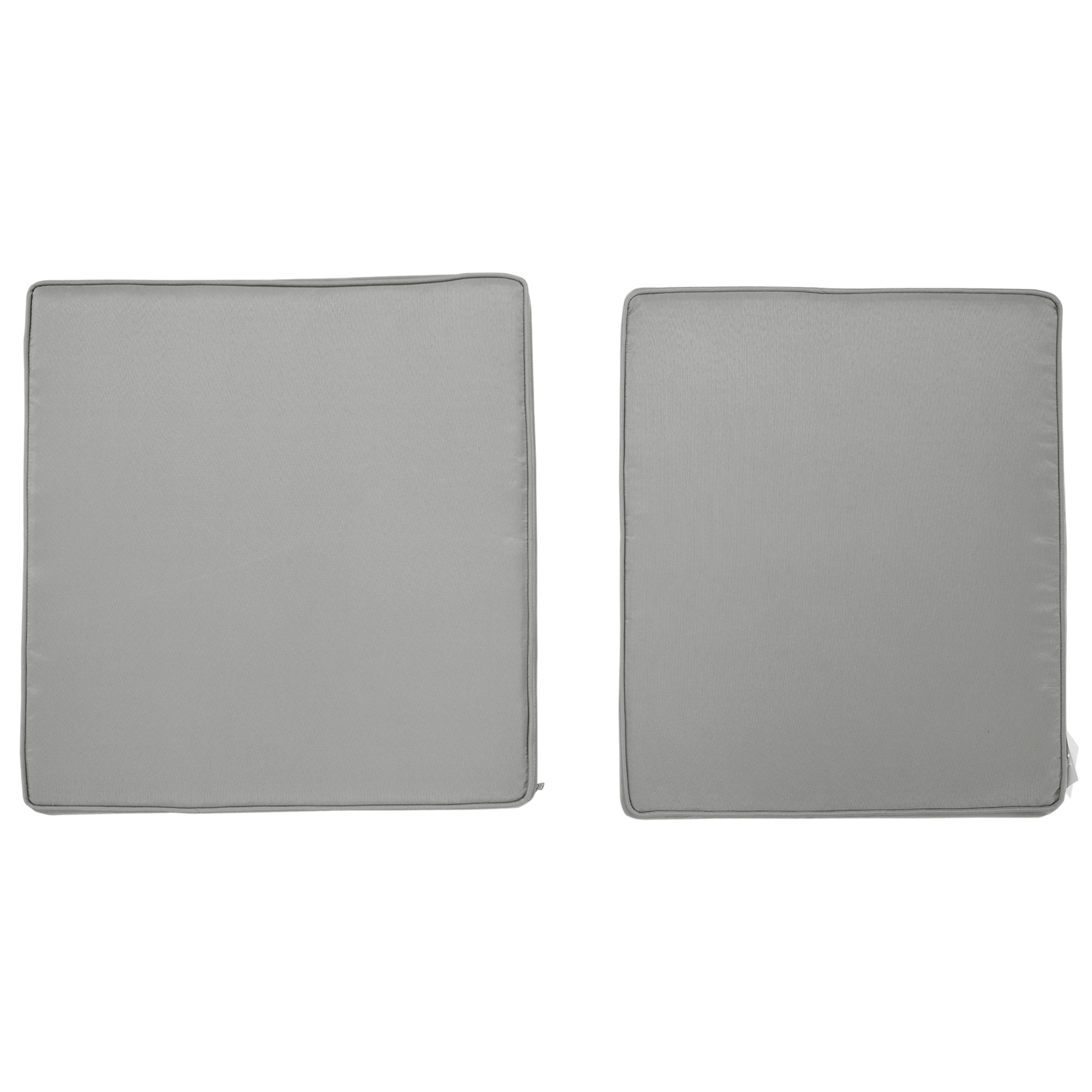 2 teilige Sitzkissen, 56 x 52 cm Stuhlkissen mit Reißverschluss, Stoffbezug, 7cm dick Polsterauflage, waschbar Hellgrau