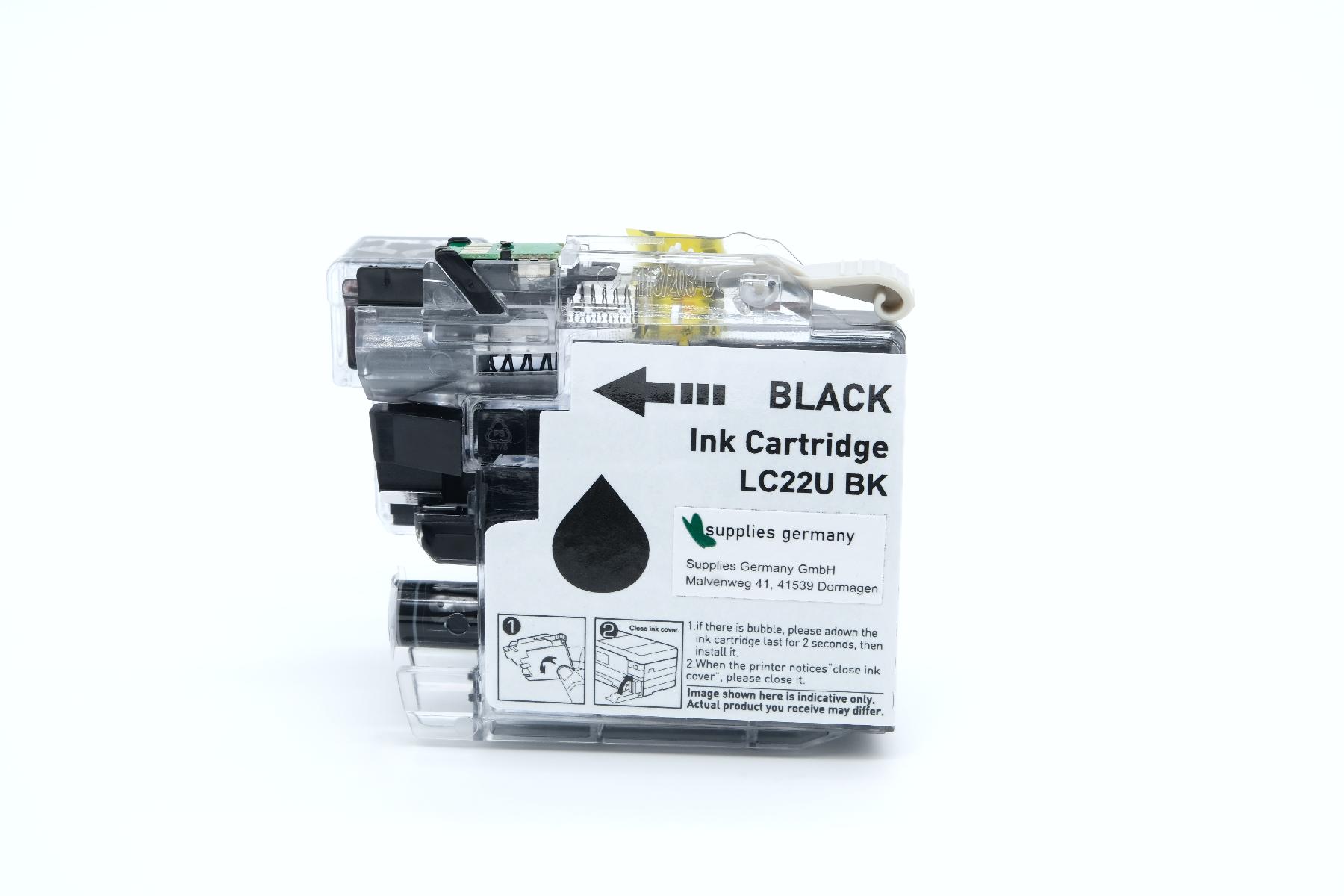 LC22UBK alternativ Tinte black für Brother / LC22UBK / 55,4ml