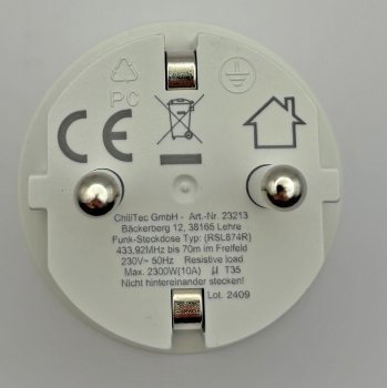 Funk-Steckdose für "Pilota Casa" Tiny / IP20, 230V, 2300W, max. 70m