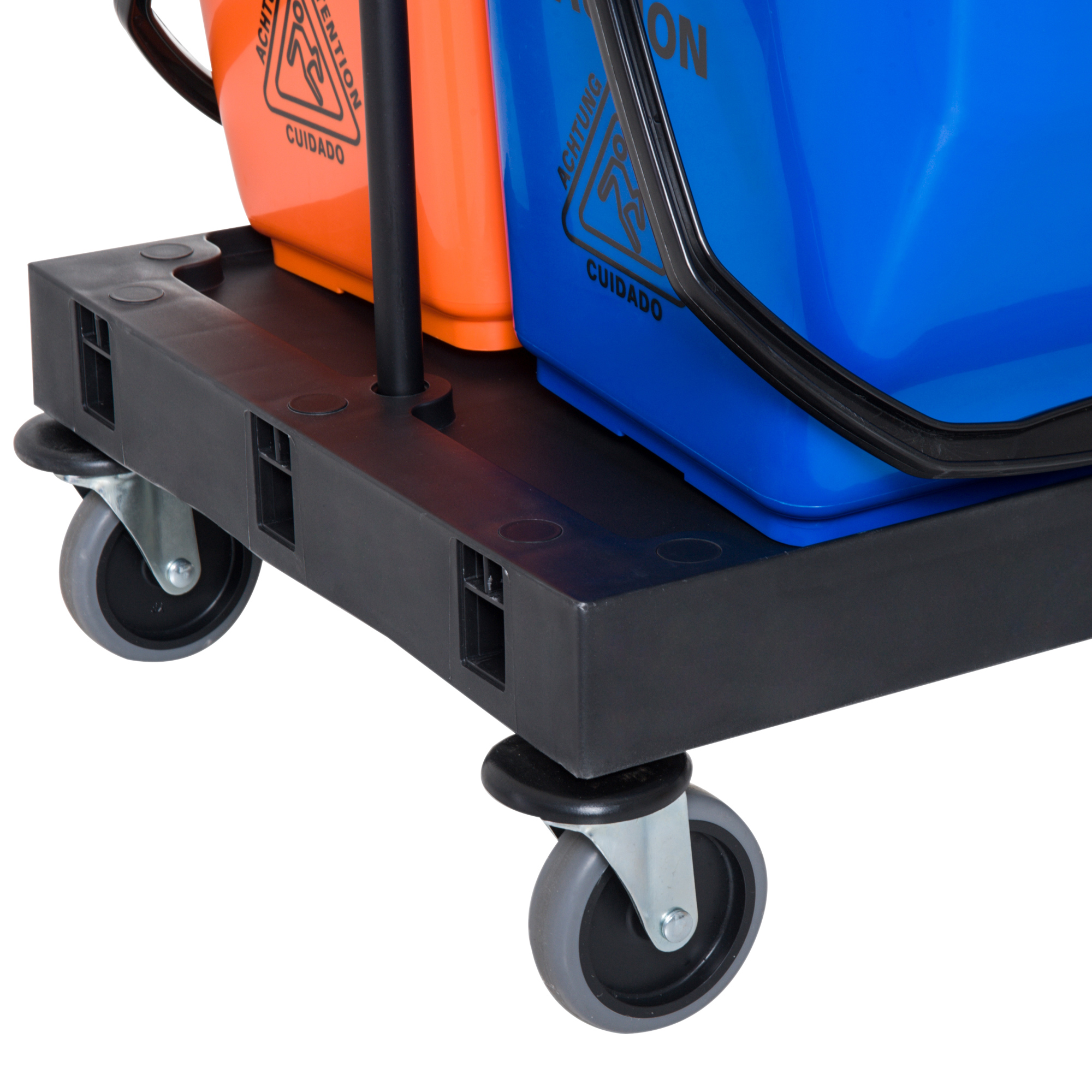 Putzwagen Reinigungswagen Wischwagen Systemwagen mit 4 leichtgängigen Rollen Schwarz+Blau+Orange 111 × 63,3 × 103 cm