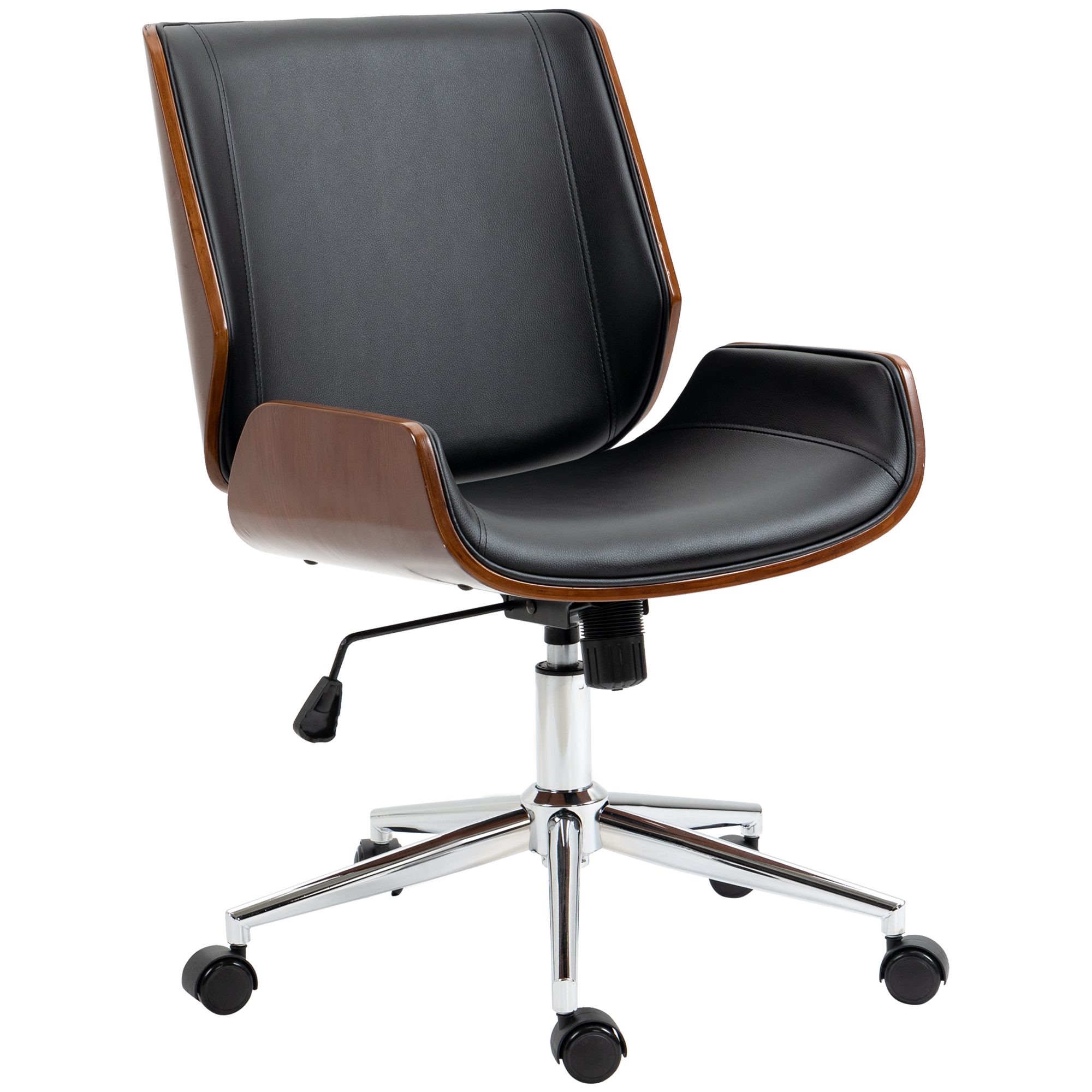 Schreibtischstuhl Computerstuhl, Wippfunktion, höhenverstellbar, Schwarz + Silber