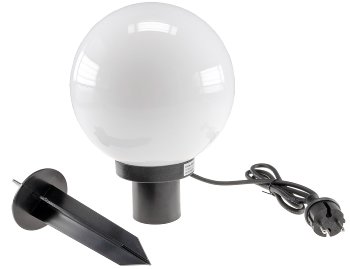 Garten Kugelleuchte Erdspieß "CT-GL20cm" / IP44, 230V, 1,5m Kabel, E27 Fassung