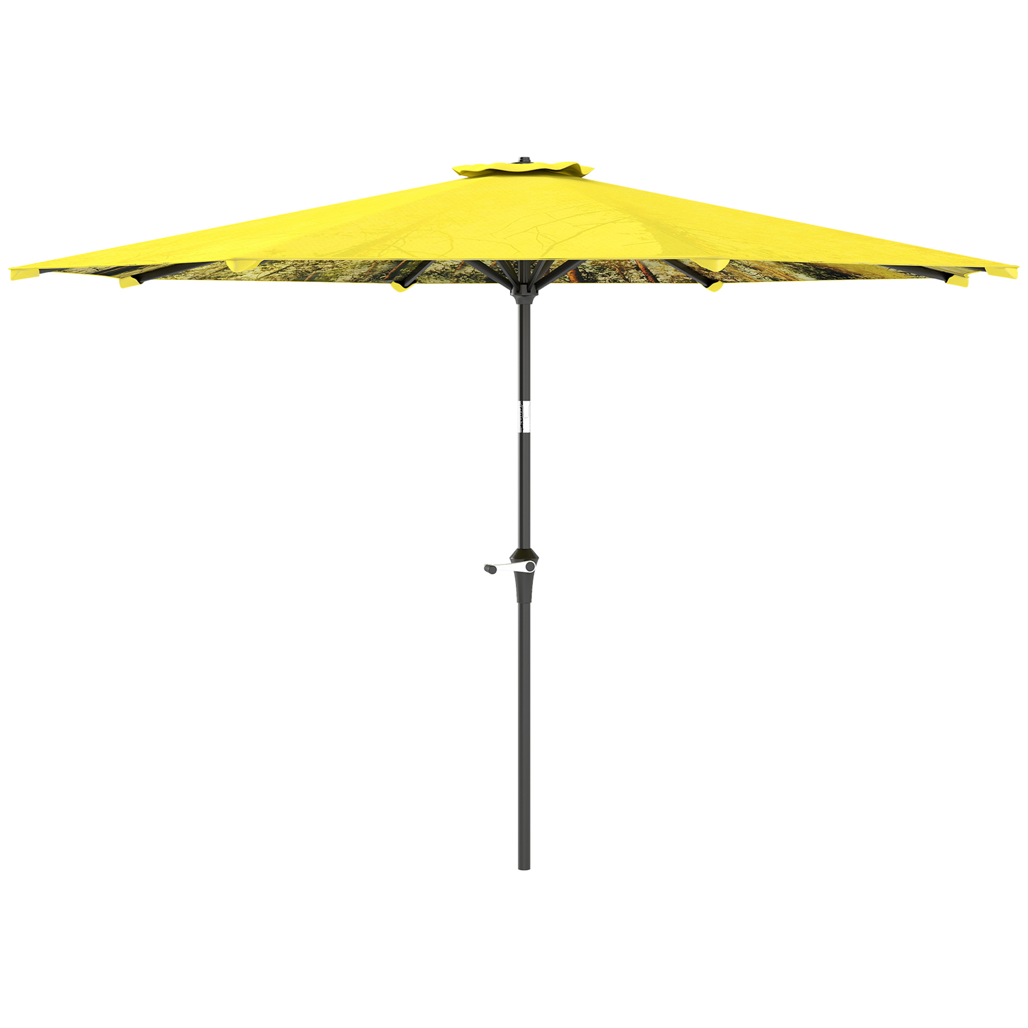 Sonnenschirm Ø300 cm, Sonnenschirm mit Handkurbel, achteckig Balkonschirm Gelb
