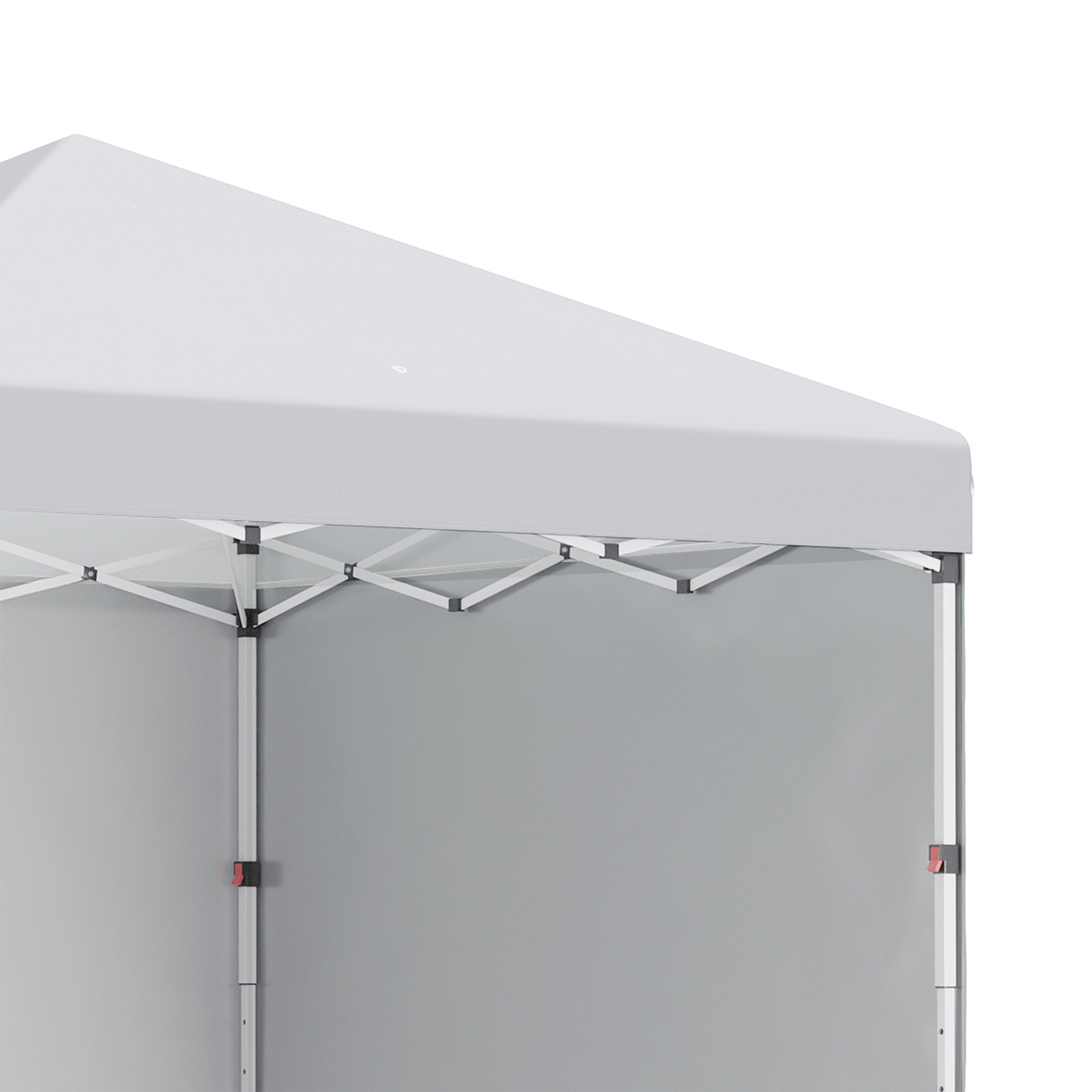 Faltpavillon, 2 Seitenwände, höhenverstellbar, mit Transporttasche, rostfreies Stahlgestell, 3x3 m, Weiß