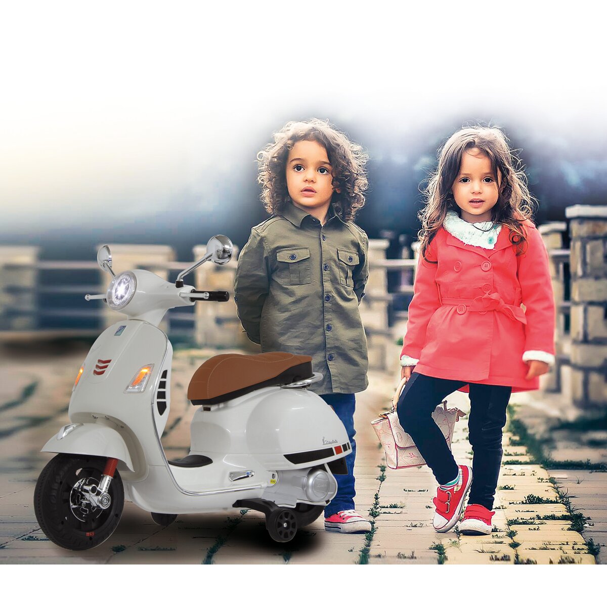 Kinderfahrzeug Vespa GTS 125 weiss